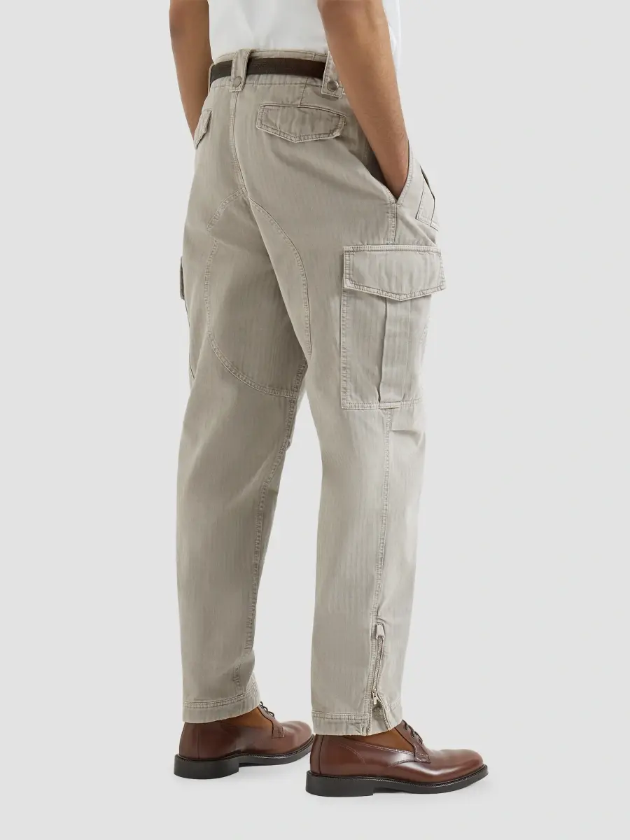 Brunello Cucinelli Men's Garment-Dyed Multi-Pocket Cargo Trousers | Thumbnail 3 Brunello Cucinelli Men's Garment-Dyed Multi-Pocket Cargo Trousers | Thumbnail 3