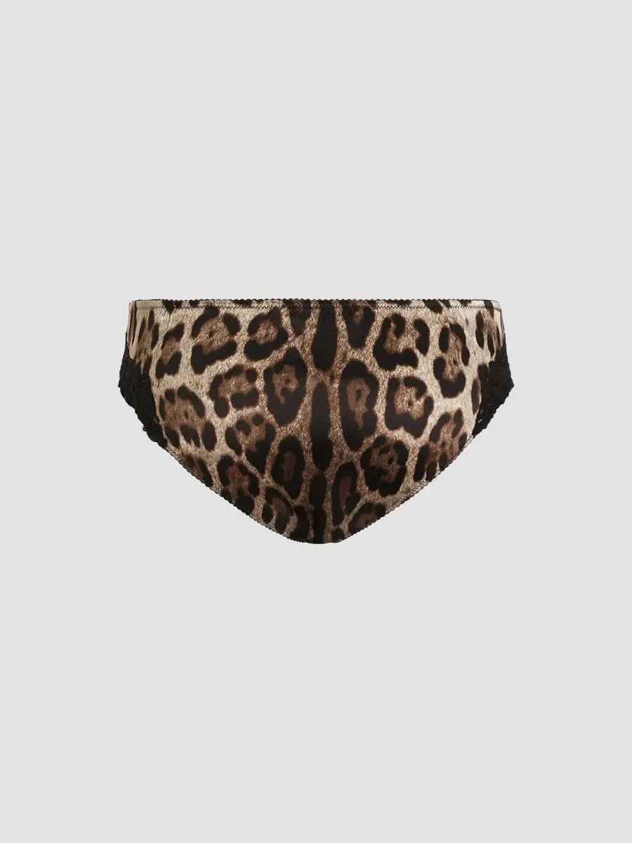Dolce & Gabbana Women's Leopard Print Silk Briefs | Thumbnail 2 Dolce & Gabbana Women's Leopard Print Silk Briefs | Thumbnail 2
