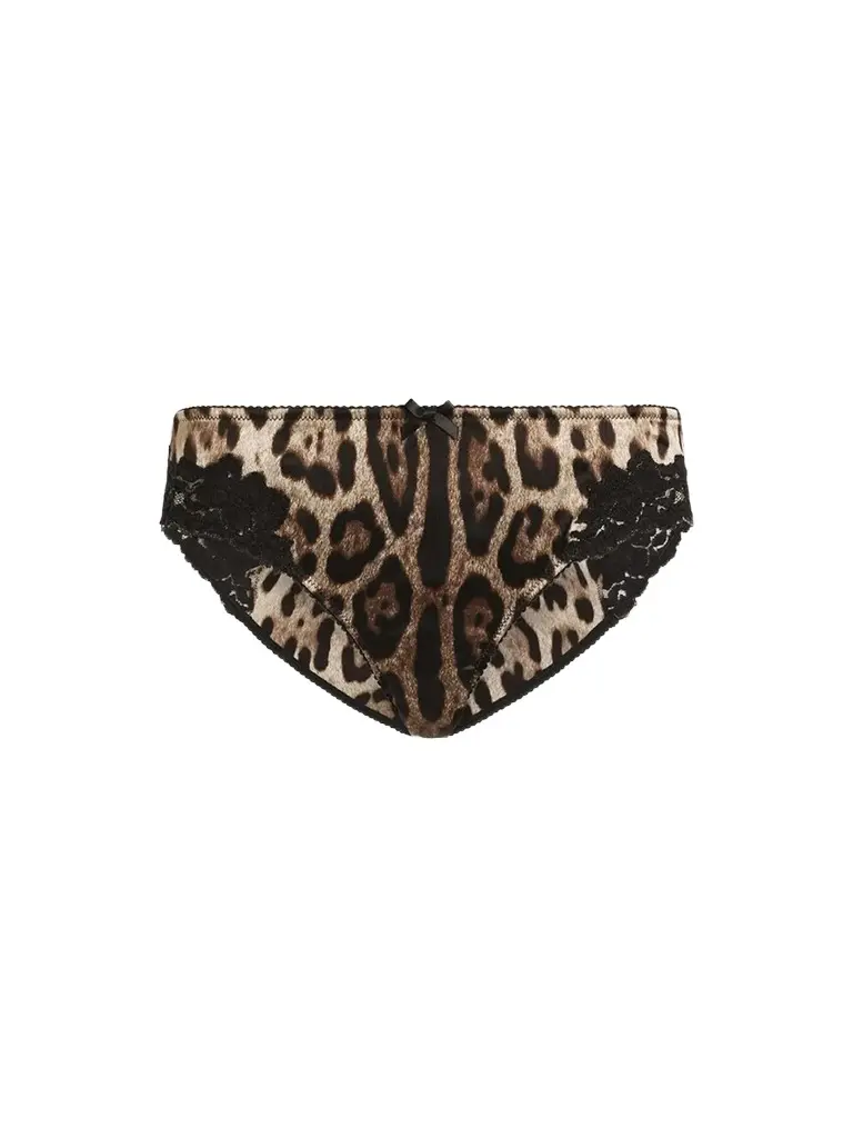 Dolce & Gabbana Women's Leopard Print Silk Briefs