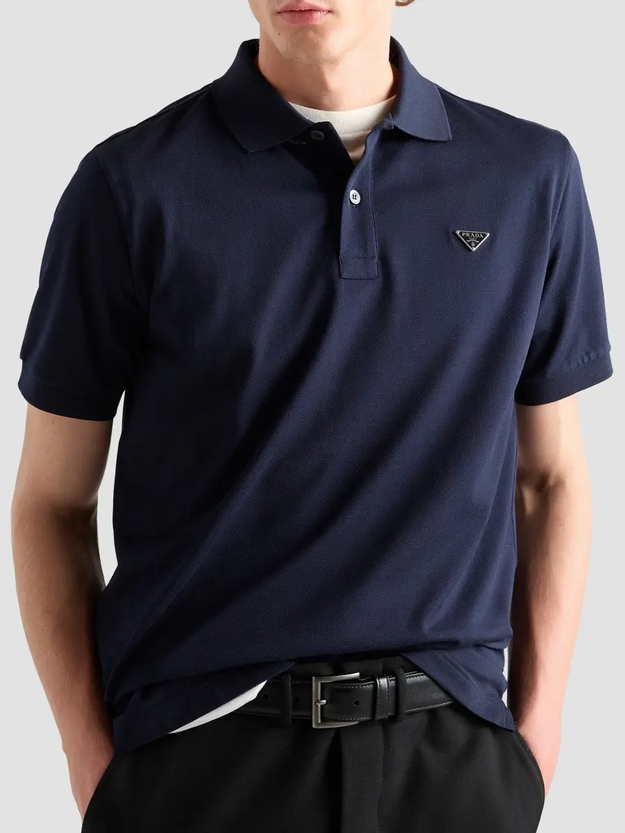 Prada Men's Piqué Polo Shirt | Thumbnail 3 Prada Men's Piqué Polo Shirt | Thumbnail 3