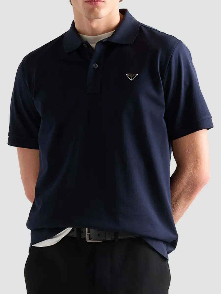 Prada Men's Piqué Polo Shirt | Thumbnail 4 Prada Men's Piqué Polo Shirt | Thumbnail 4