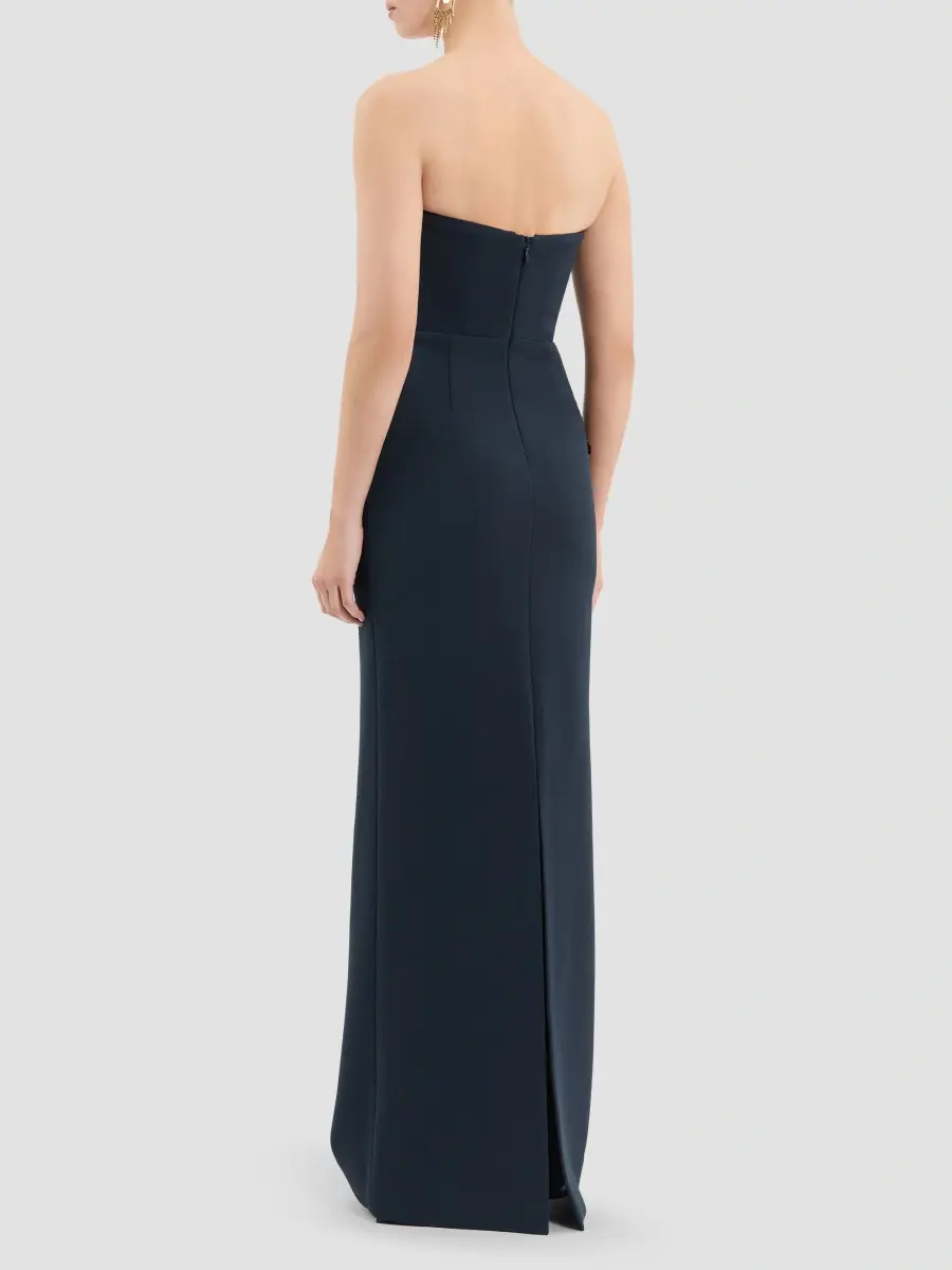 Rebecca Vallance Women's Fresa Embellished-Trim Crepe Column Gown | Thumbnail 3 Rebecca Vallance Women's Fresa Embellished-Trim Crepe Column Gown | Thumbnail 3
