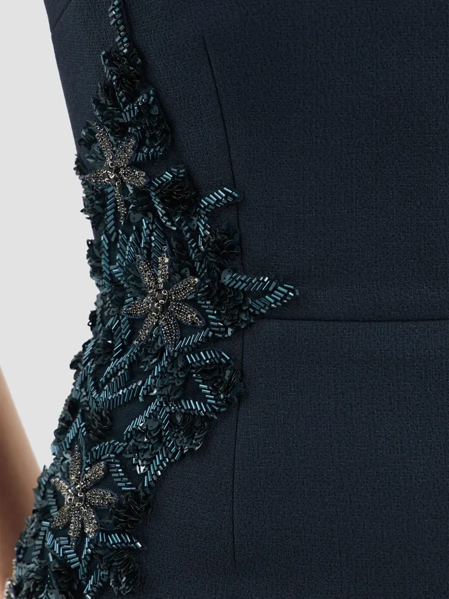 Rebecca Vallance Women's Fresa Embellished-Trim Crepe Column Gown | Thumbnail 8 Rebecca Vallance Women's Fresa Embellished-Trim Crepe Column Gown | Thumbnail 8