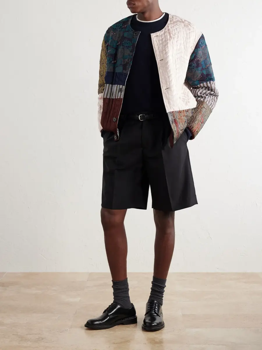Dries Van Noten Embellished Patchwork Canvas and Jacquard Blouson Jacket - Men | Thumbnail 2
