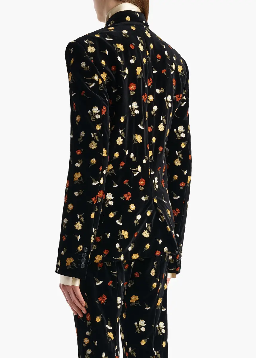 Khaite Rolo Jacket In Black Flower Embroidery | Thumbnail 4 Khaite Rolo Jacket In Black Flower Embroidery | Thumbnail 4