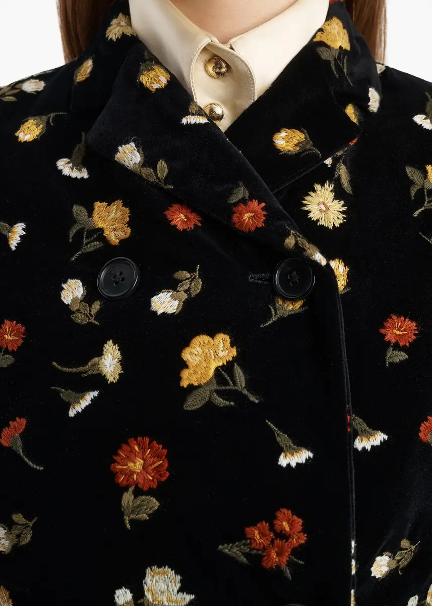 Khaite Rolo Jacket In Black Flower Embroidery | Thumbnail 6 Khaite Rolo Jacket In Black Flower Embroidery | Thumbnail 6