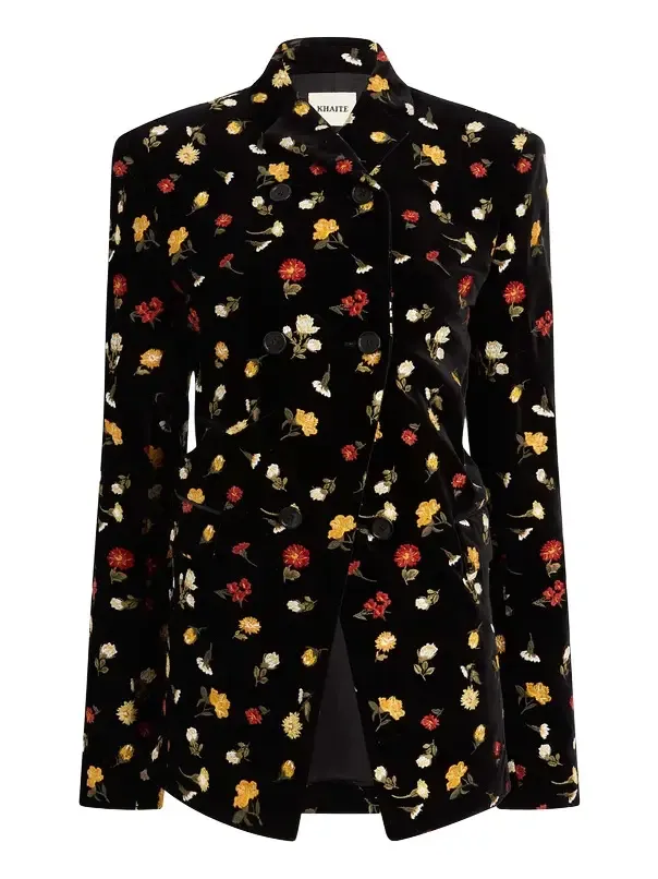 Rolo Jacket In Black Flower Embroidery Rolo Jacket In Black Flower Embroidery
