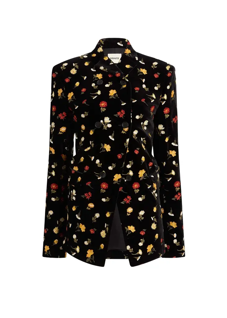 Rolo Jacket In Black Flower Embroidery Rolo Jacket In Black Flower Embroidery