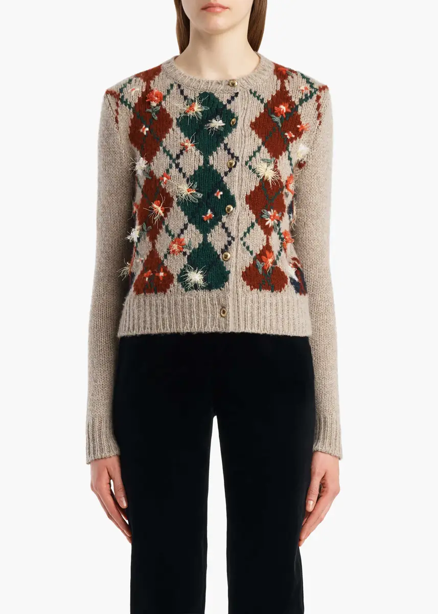Khaite Marcela Embroidery Cardigan In Primary Multi | Thumbnail 3