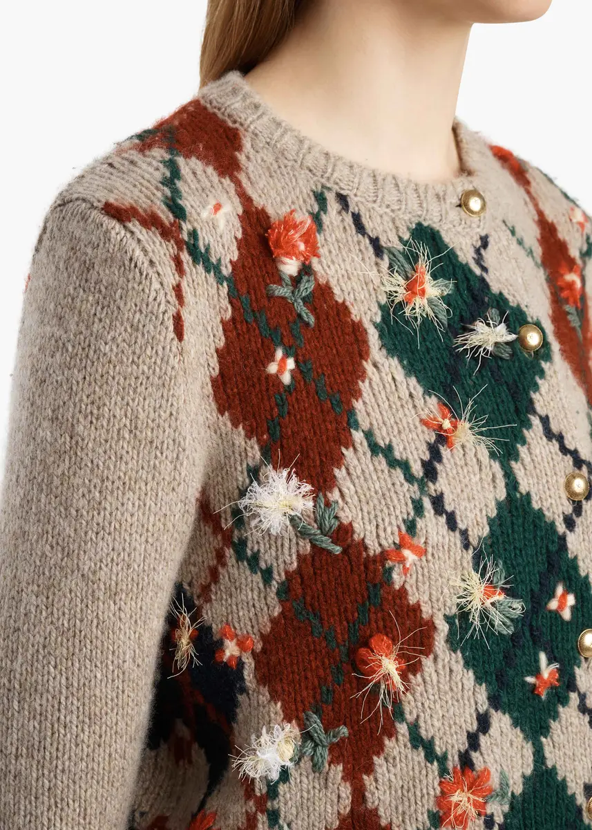 Khaite Marcela Embroidery Cardigan In Primary Multi | Thumbnail 5