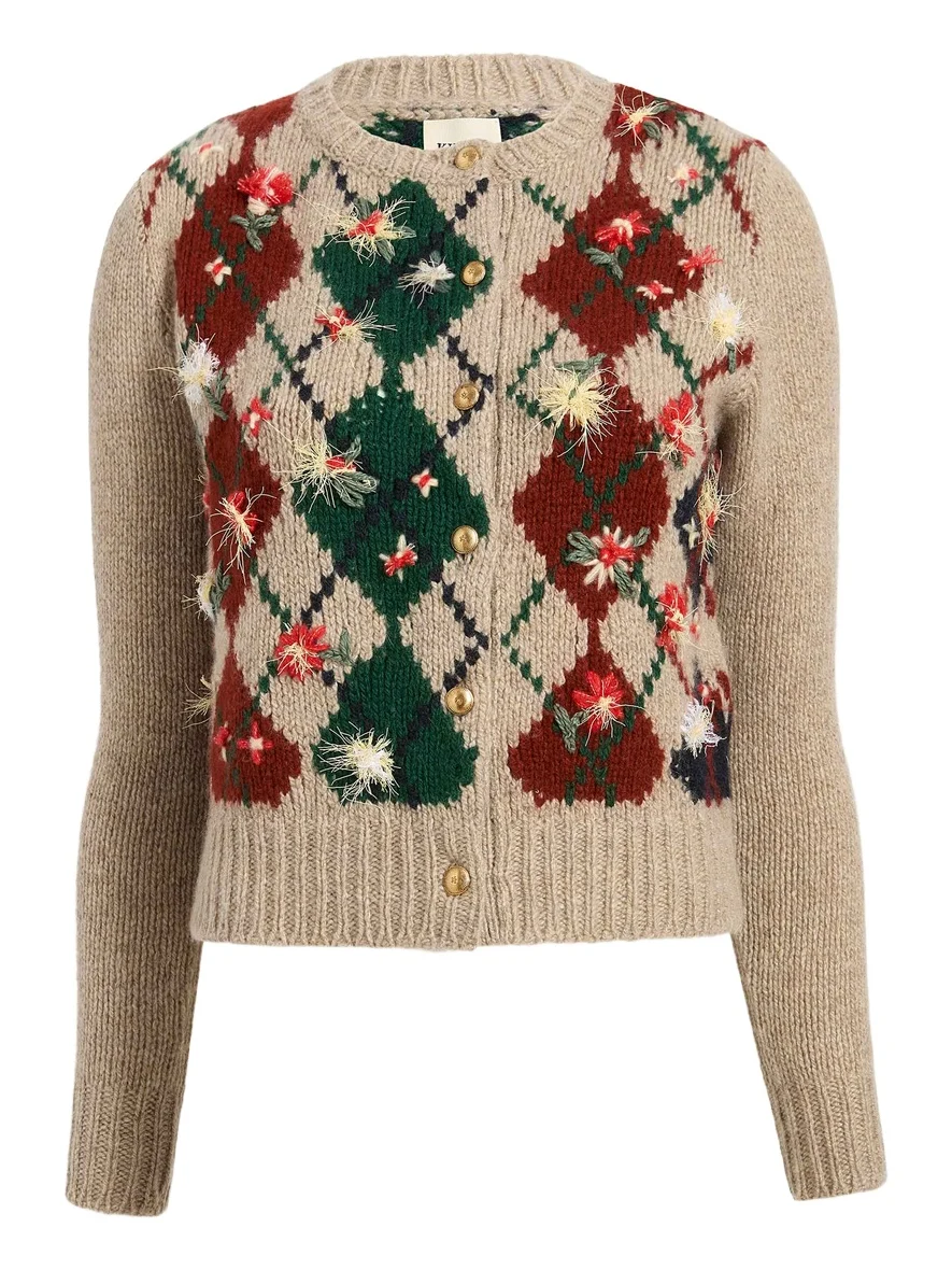 Khaite Marcela Embroidery Cardigan In Primary Multi