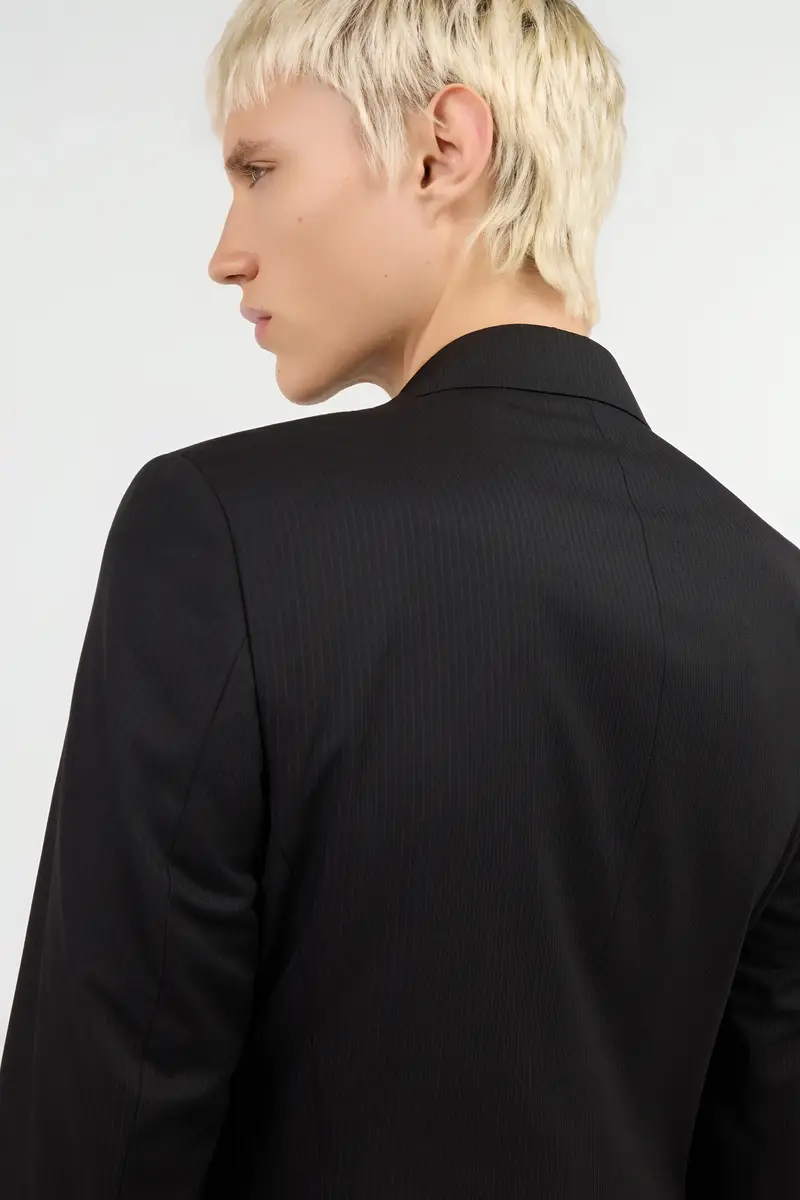 Roberto Cavalli Black Pinstripe Double-Breasted Wool Suit | Thumbnail 6 Roberto Cavalli Black Pinstripe Double-Breasted Wool Suit | Thumbnail 6