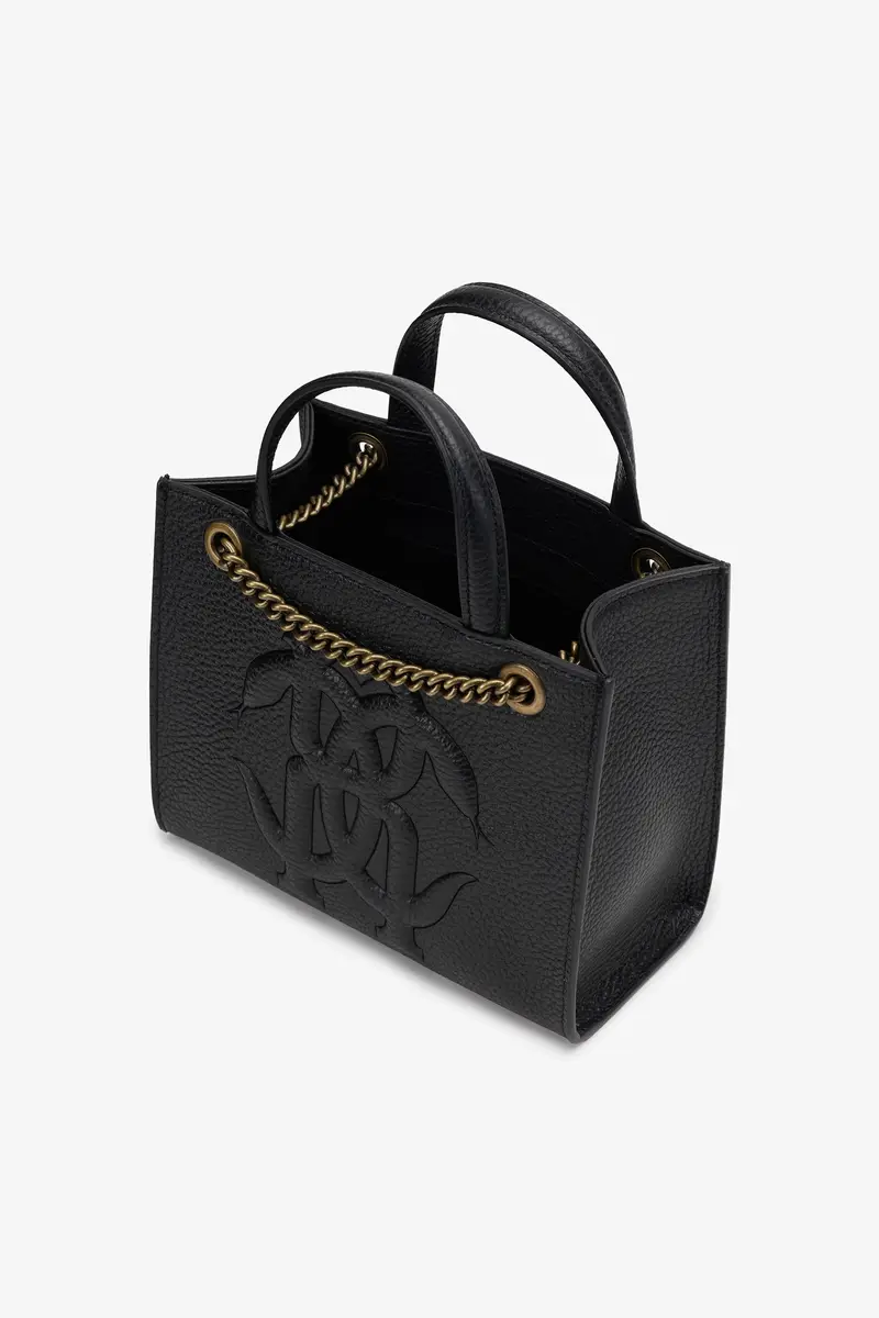 Roberto Cavalli Black Mini Shoulder Bag with Monogram RC | Thumbnail 5 Roberto Cavalli Black Mini Shoulder Bag with Monogram RC | Thumbnail 5