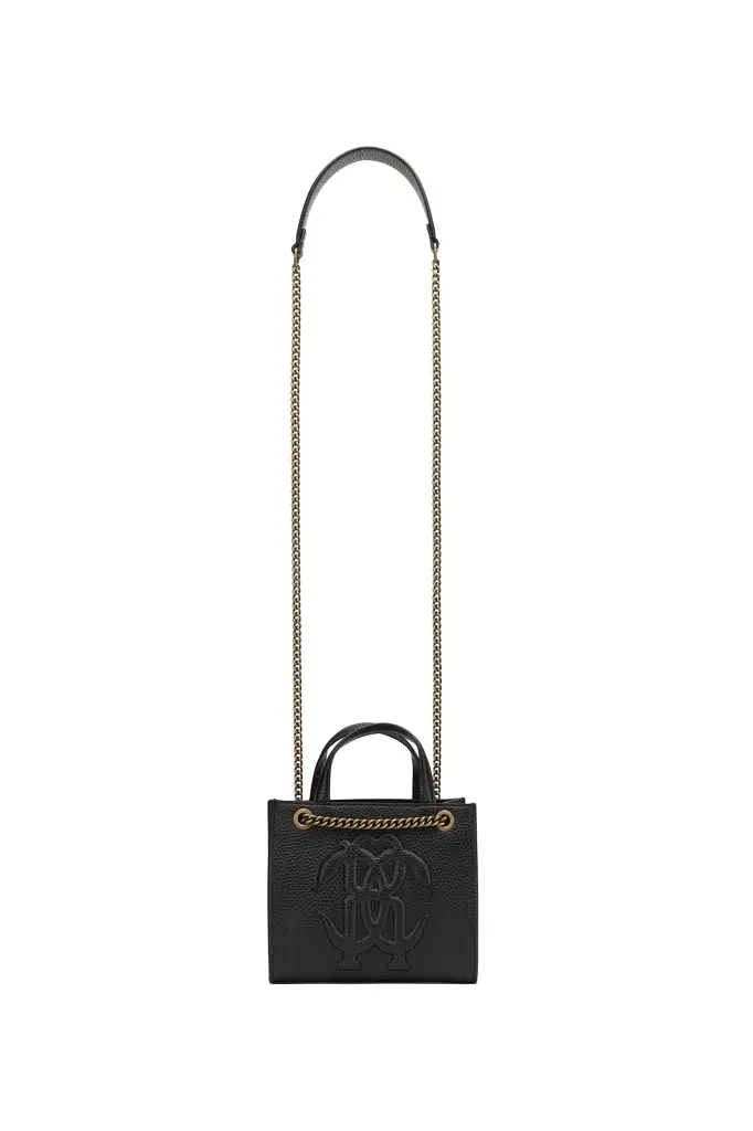 Black Mini Shoulder Bag with Monogram RC