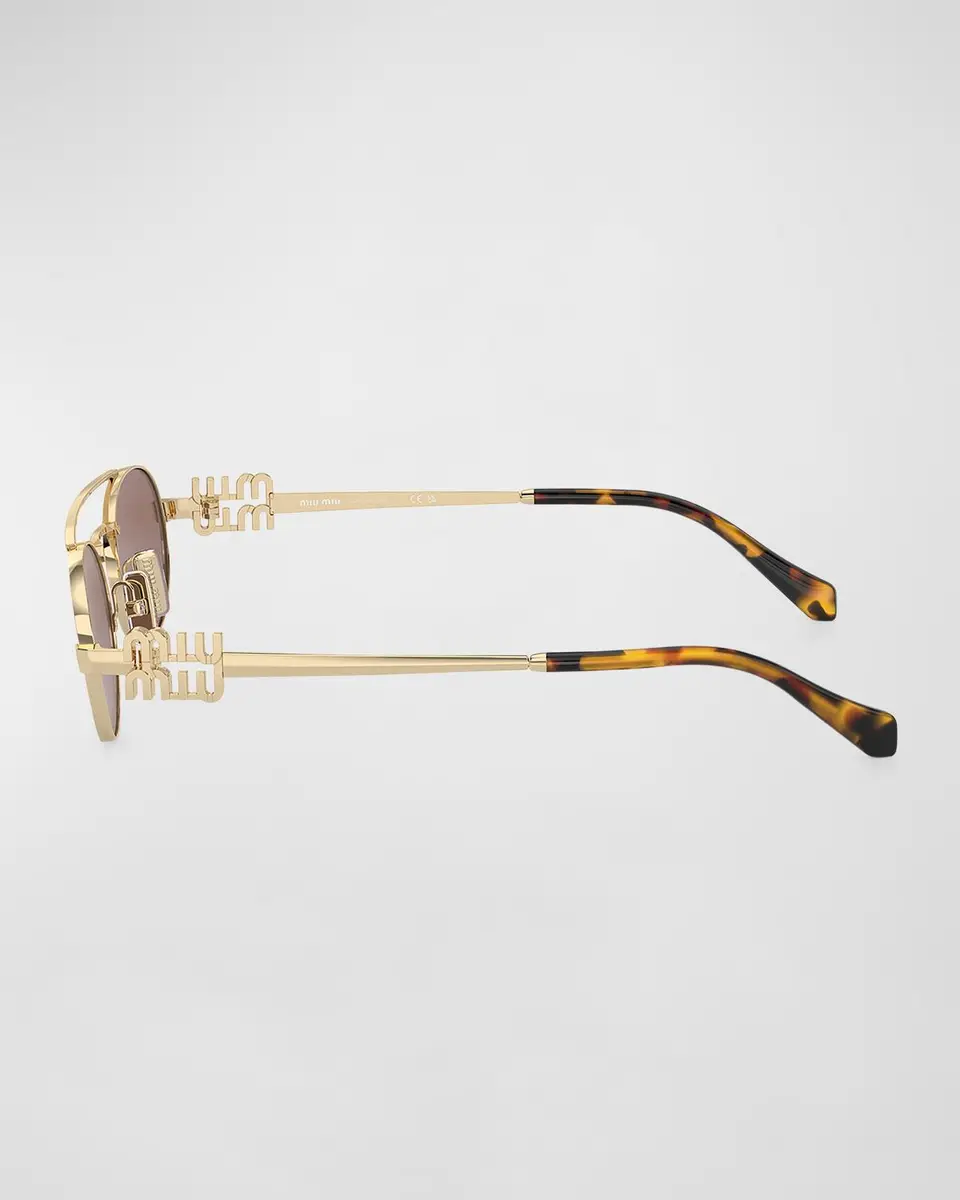 Miu Miu Logo Metal Aviator Sunglasses | Thumbnail 2
