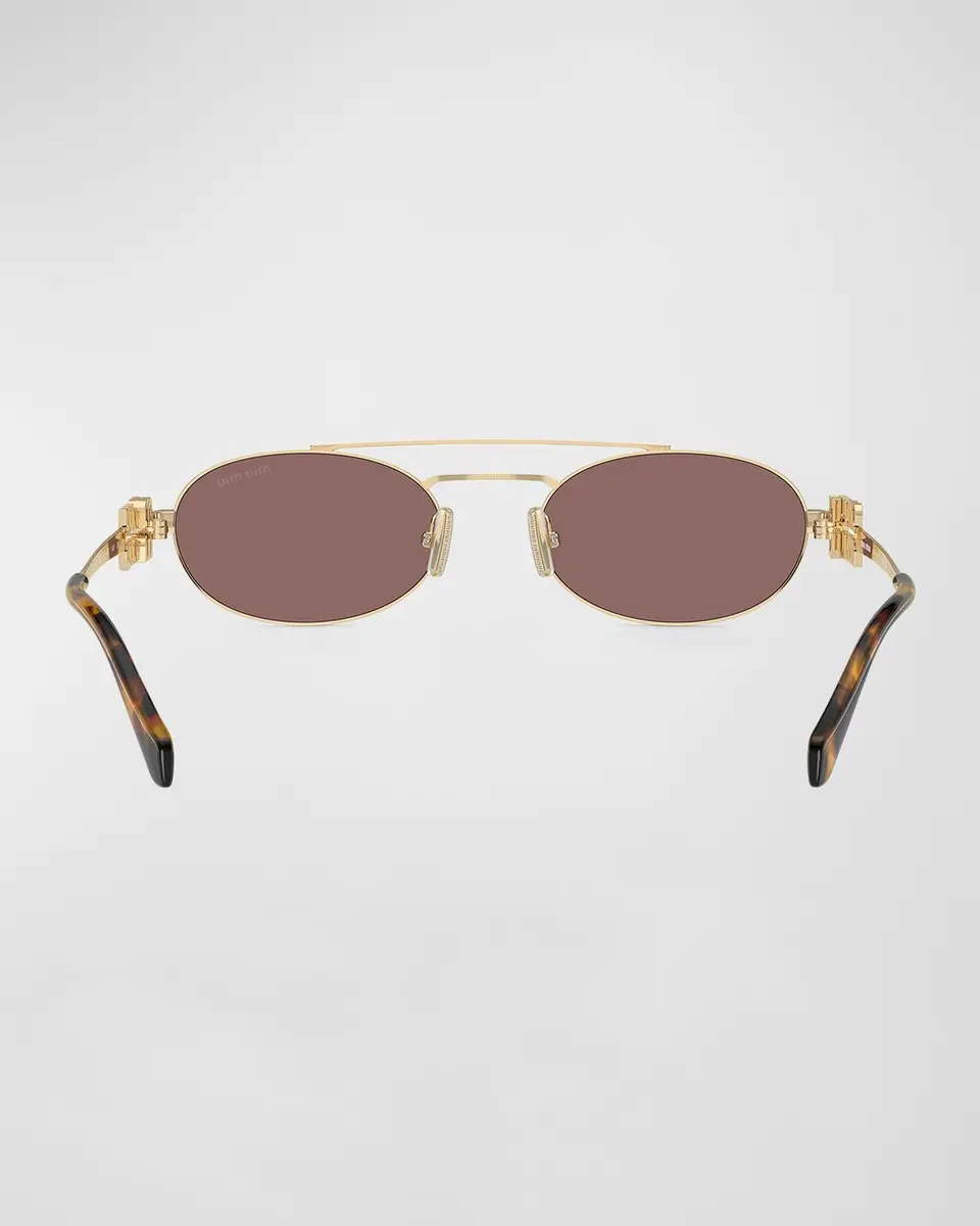 Miu Miu Logo Metal Aviator Sunglasses | Thumbnail 4