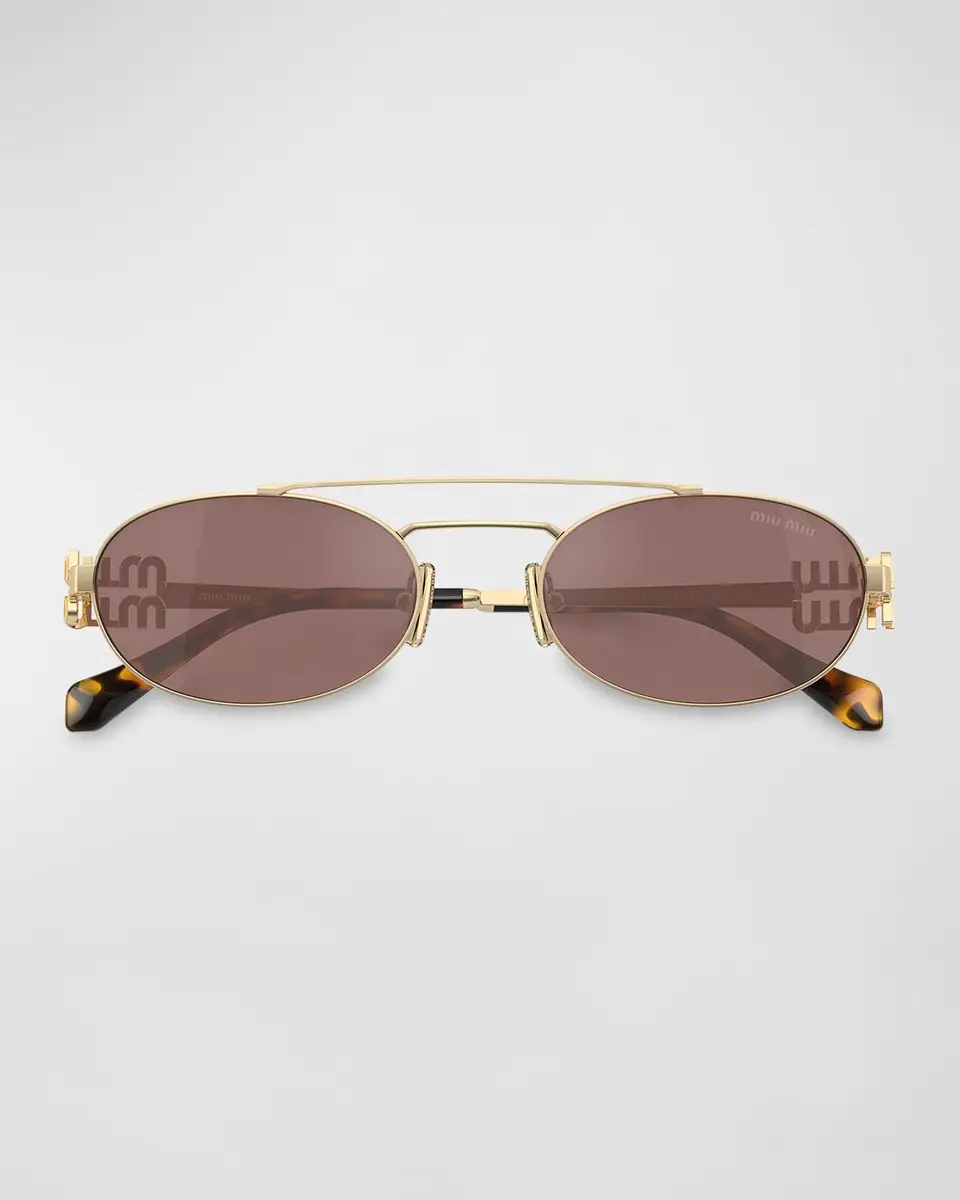 Miu Miu Logo Metal Aviator Sunglasses | Thumbnail 5