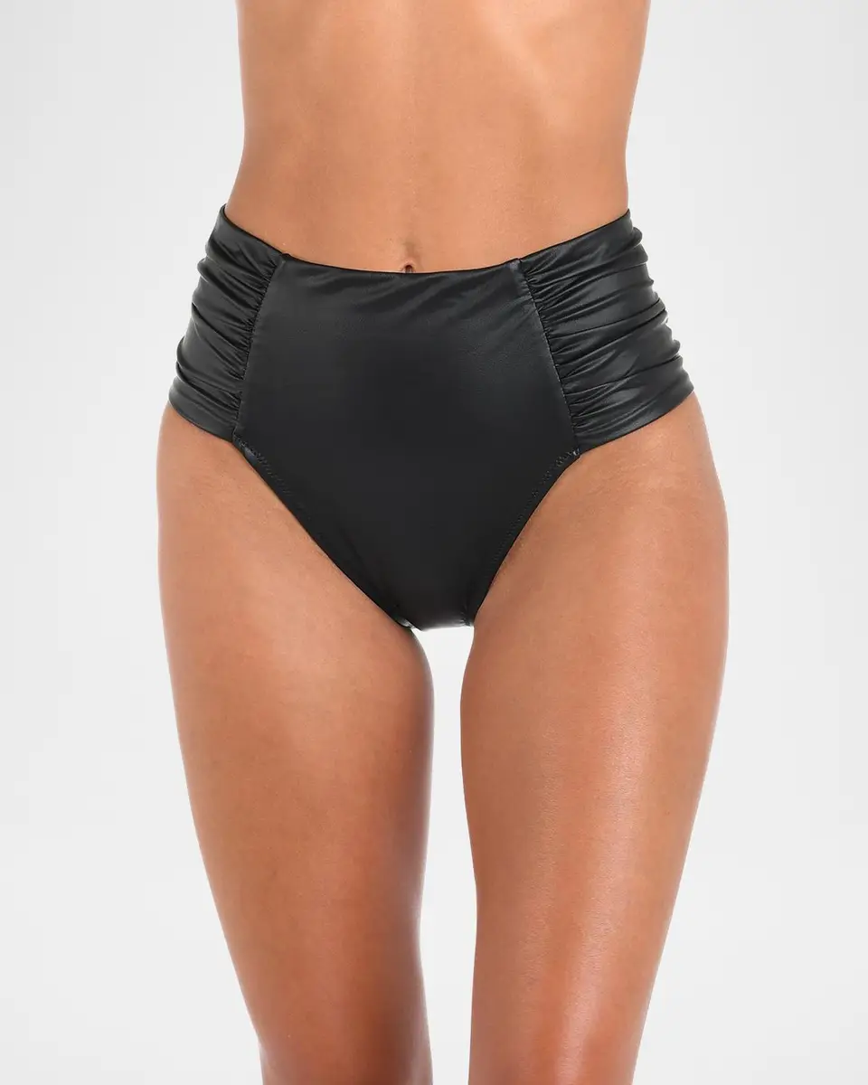 L'Agence Luxe Leather Vanessa High-Waist Bikini Bottoms | Thumbnail 2 L'Agence Luxe Leather Vanessa High-Waist Bikini Bottoms | Thumbnail 2