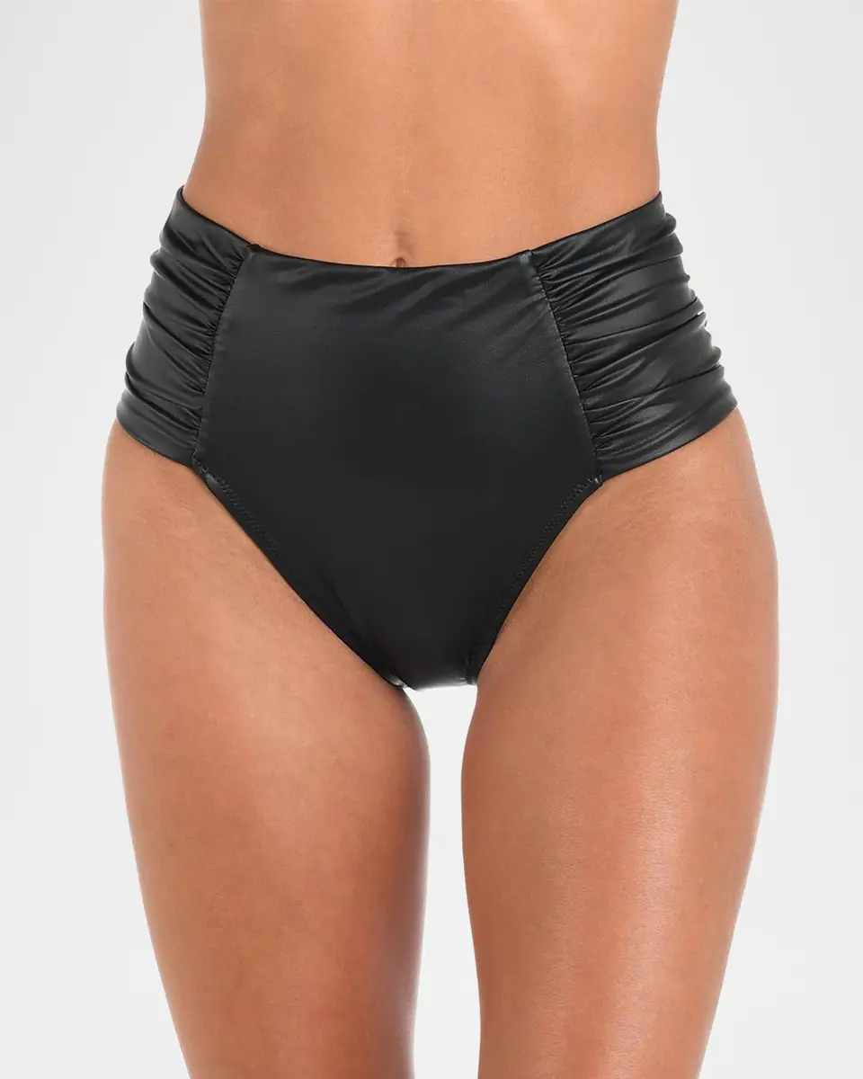 L'Agence Luxe Leather Vanessa High-Waist Bikini Bottoms | Thumbnail 4 L'Agence Luxe Leather Vanessa High-Waist Bikini Bottoms | Thumbnail 4