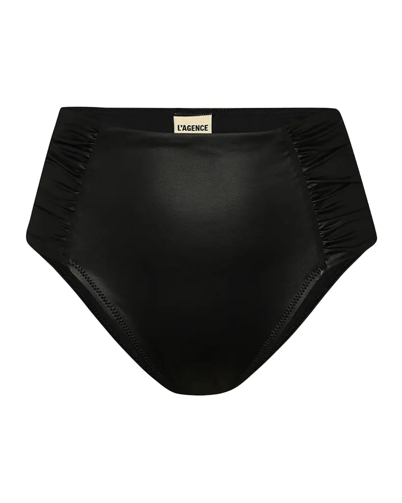 Luxe Leather Vanessa High-Waist Bikini Bottoms