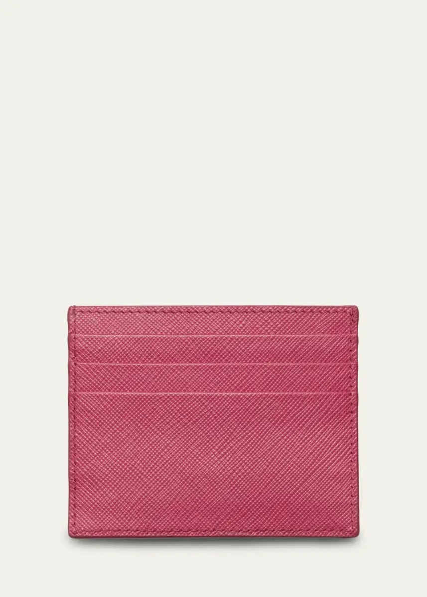 Prada Triangle Logo Leather Card Case | Thumbnail 2 Prada Triangle Logo Leather Card Case | Thumbnail 2