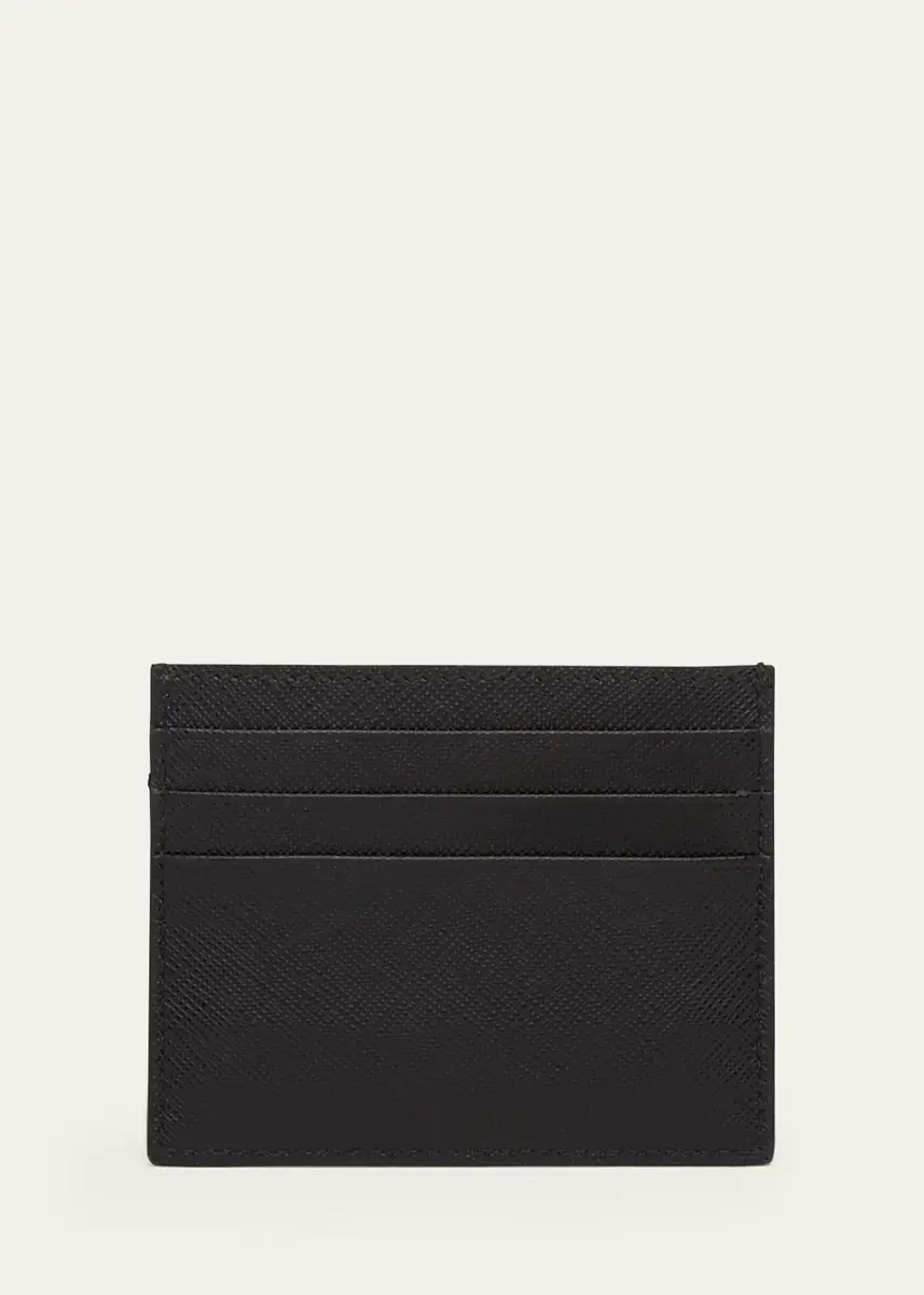 Prada Triangle Logo Leather Card Case | Thumbnail 3 Prada Triangle Logo Leather Card Case | Thumbnail 3