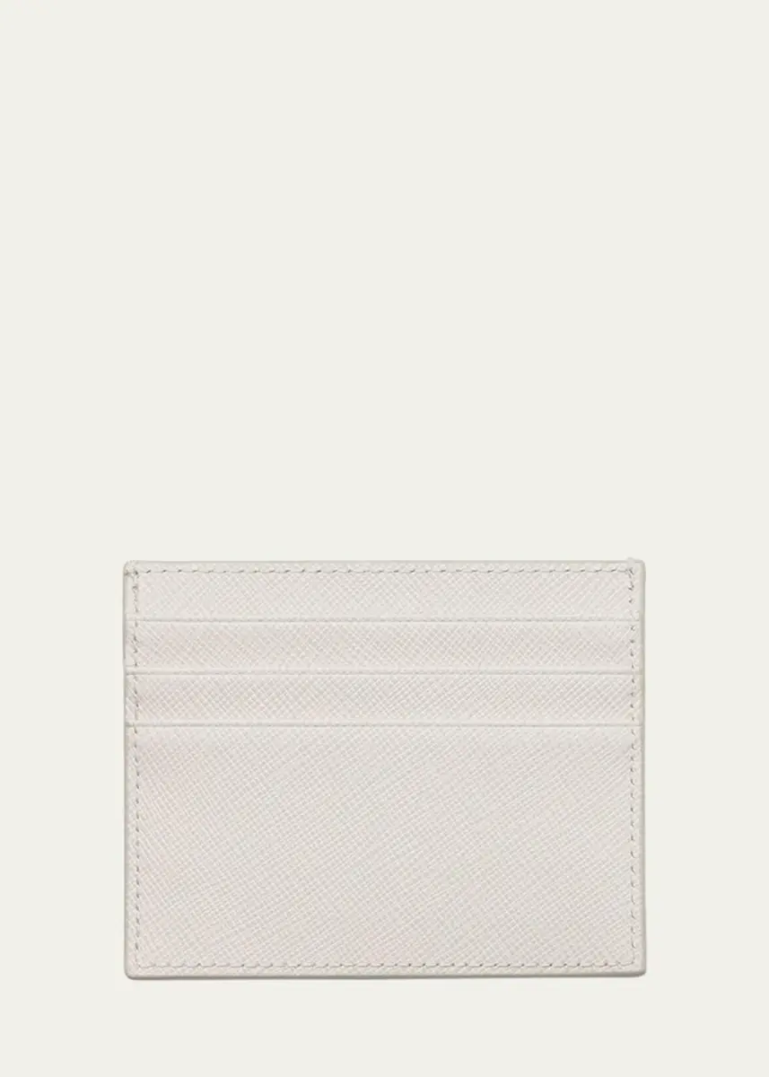 Prada Triangle Logo Leather Card Case | Thumbnail 4 Prada Triangle Logo Leather Card Case | Thumbnail 4