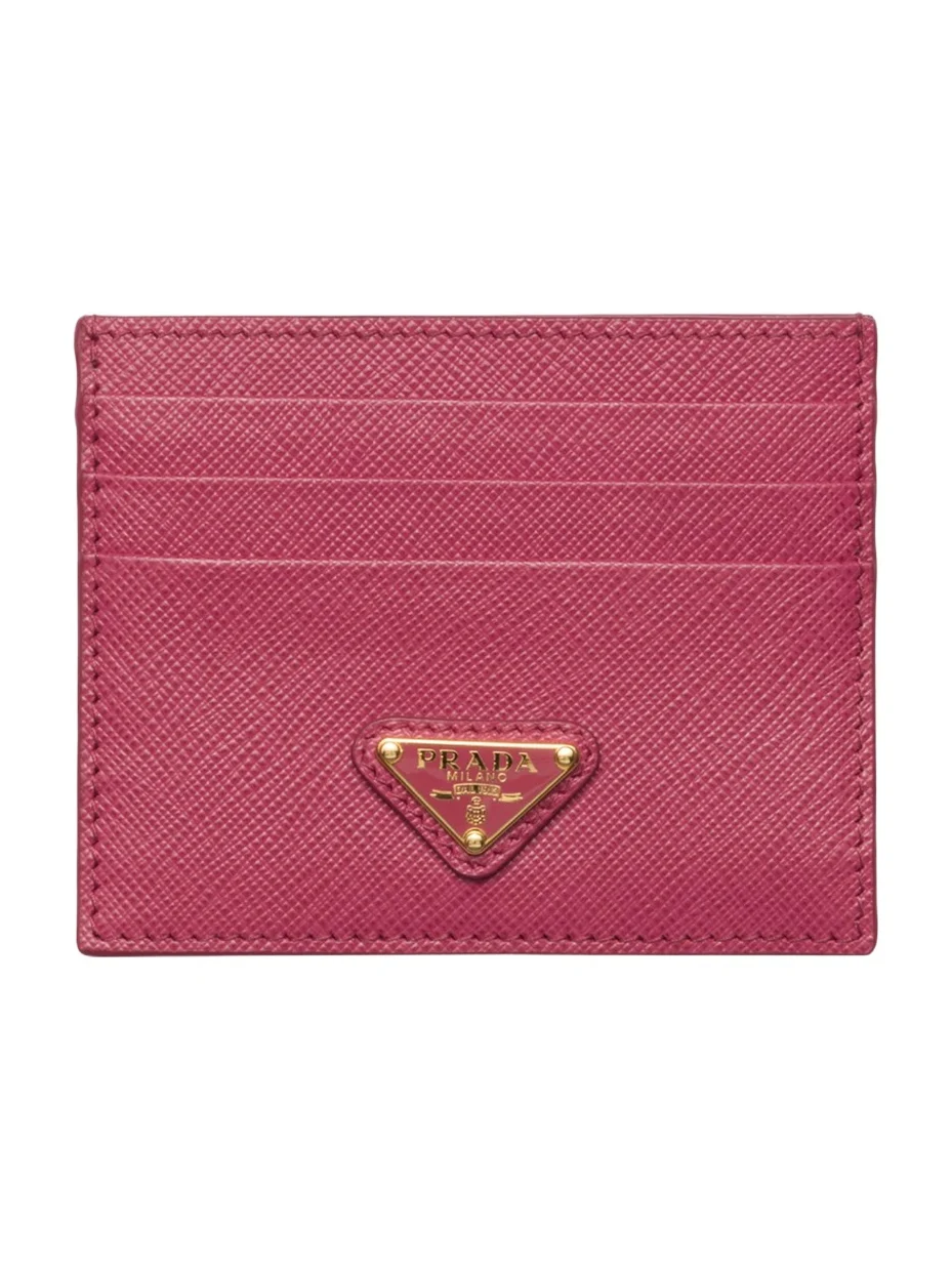 Prada Triangle Logo Leather Card Case