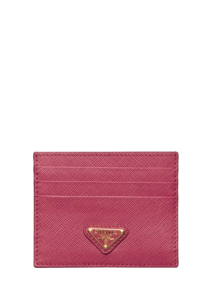 Prada Triangle Logo Leather Card Case