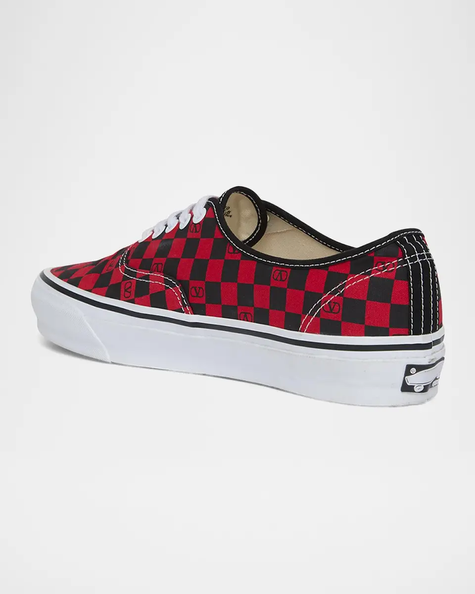 Valentino Garavani x Vans Men's Tess St VLogo Check Canvas Low-Top Sneakers | Thumbnail 4 Valentino Garavani x Vans Men's Tess St VLogo Check Canvas Low-Top Sneakers | Thumbnail 4