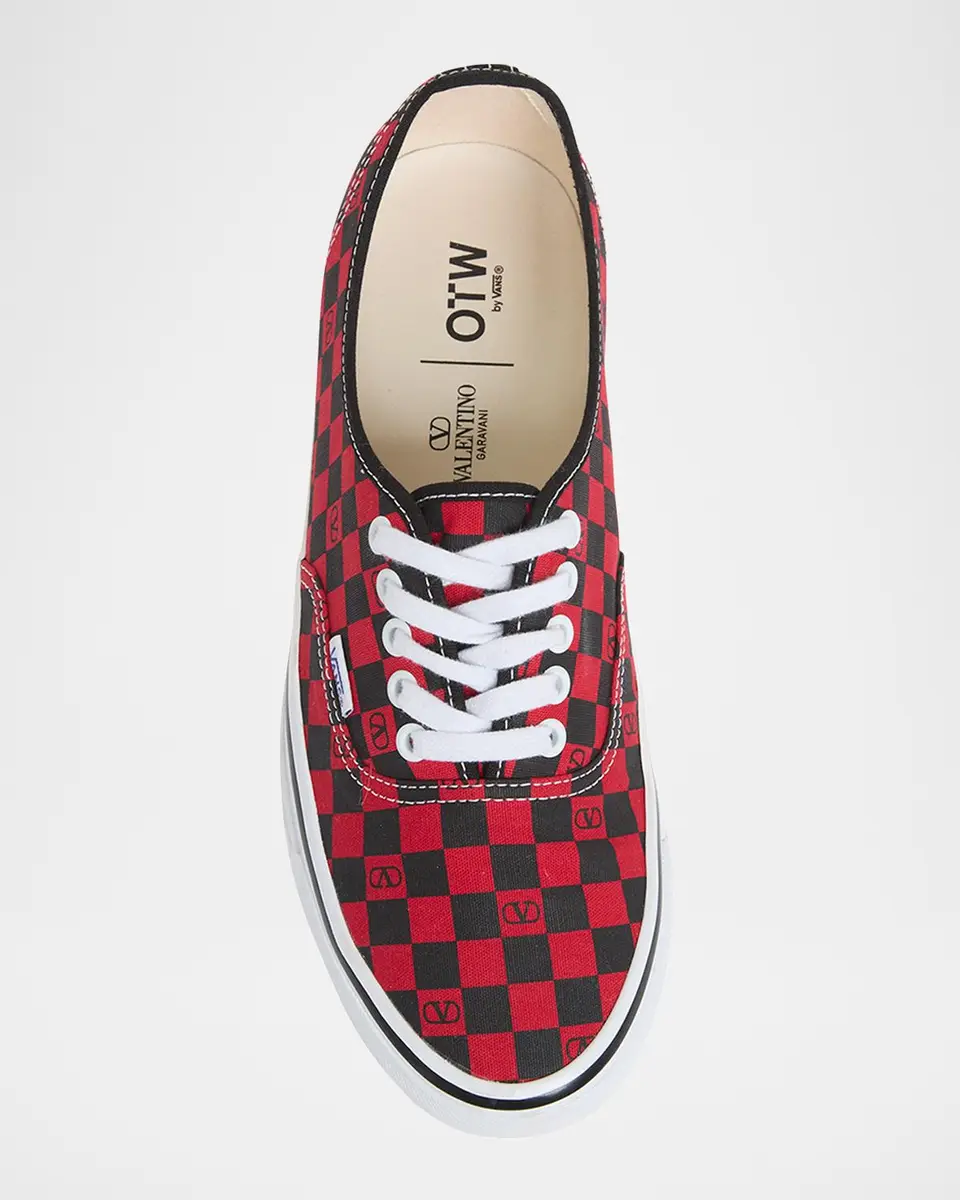 Valentino Garavani x Vans Men's Tess St VLogo Check Canvas Low-Top Sneakers | Thumbnail 6 Valentino Garavani x Vans Men's Tess St VLogo Check Canvas Low-Top Sneakers | Thumbnail 6
