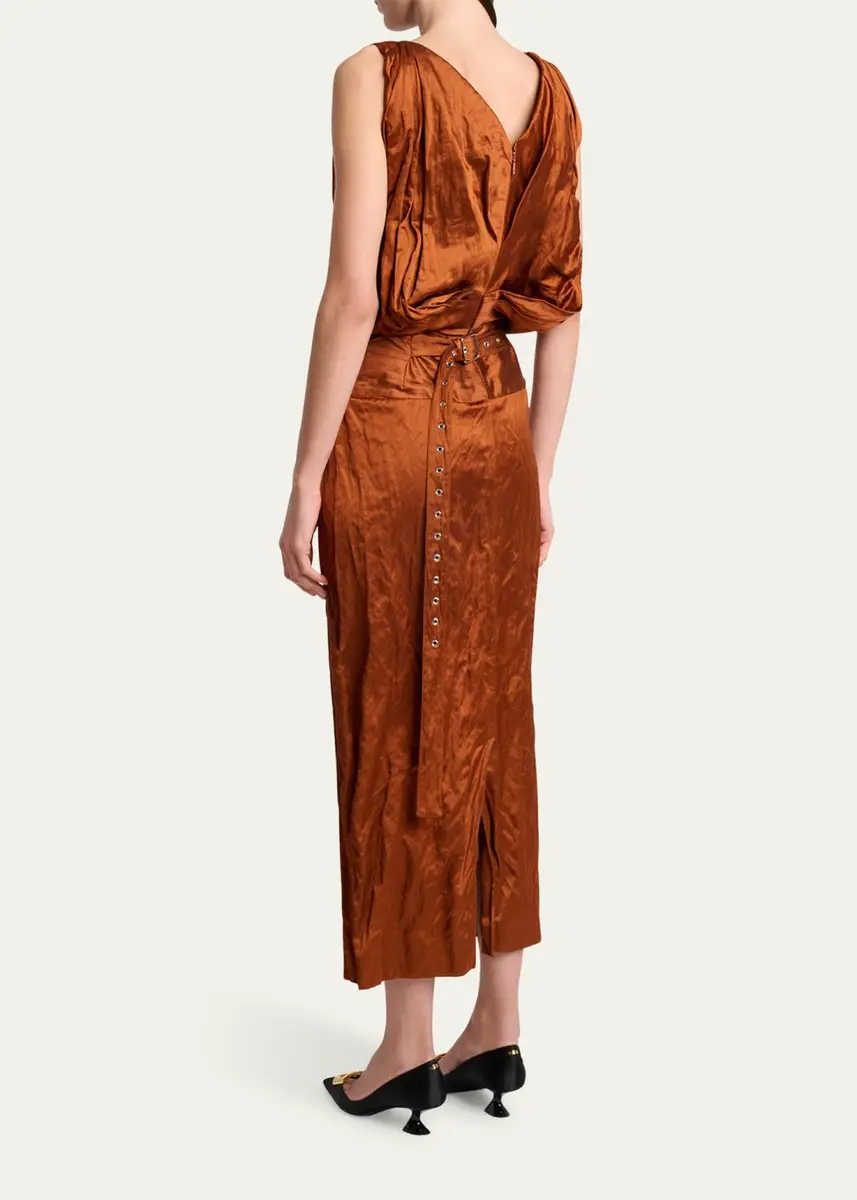 Lanvin Crinkled Silk Twisted-Waist Sleeveless Maxi Dress | Thumbnail 3 Lanvin Crinkled Silk Twisted-Waist Sleeveless Maxi Dress | Thumbnail 3