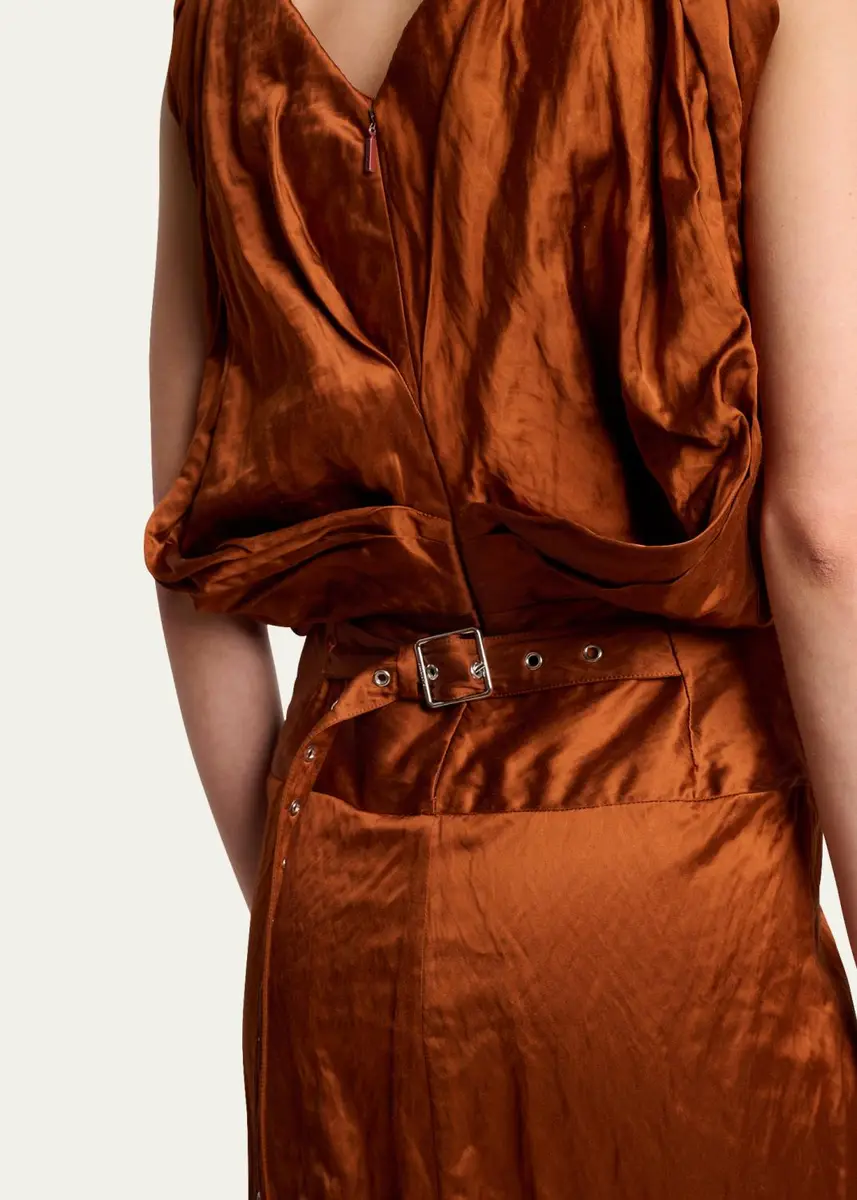 Lanvin Crinkled Silk Twisted-Waist Sleeveless Maxi Dress | Thumbnail 5 Lanvin Crinkled Silk Twisted-Waist Sleeveless Maxi Dress | Thumbnail 5
