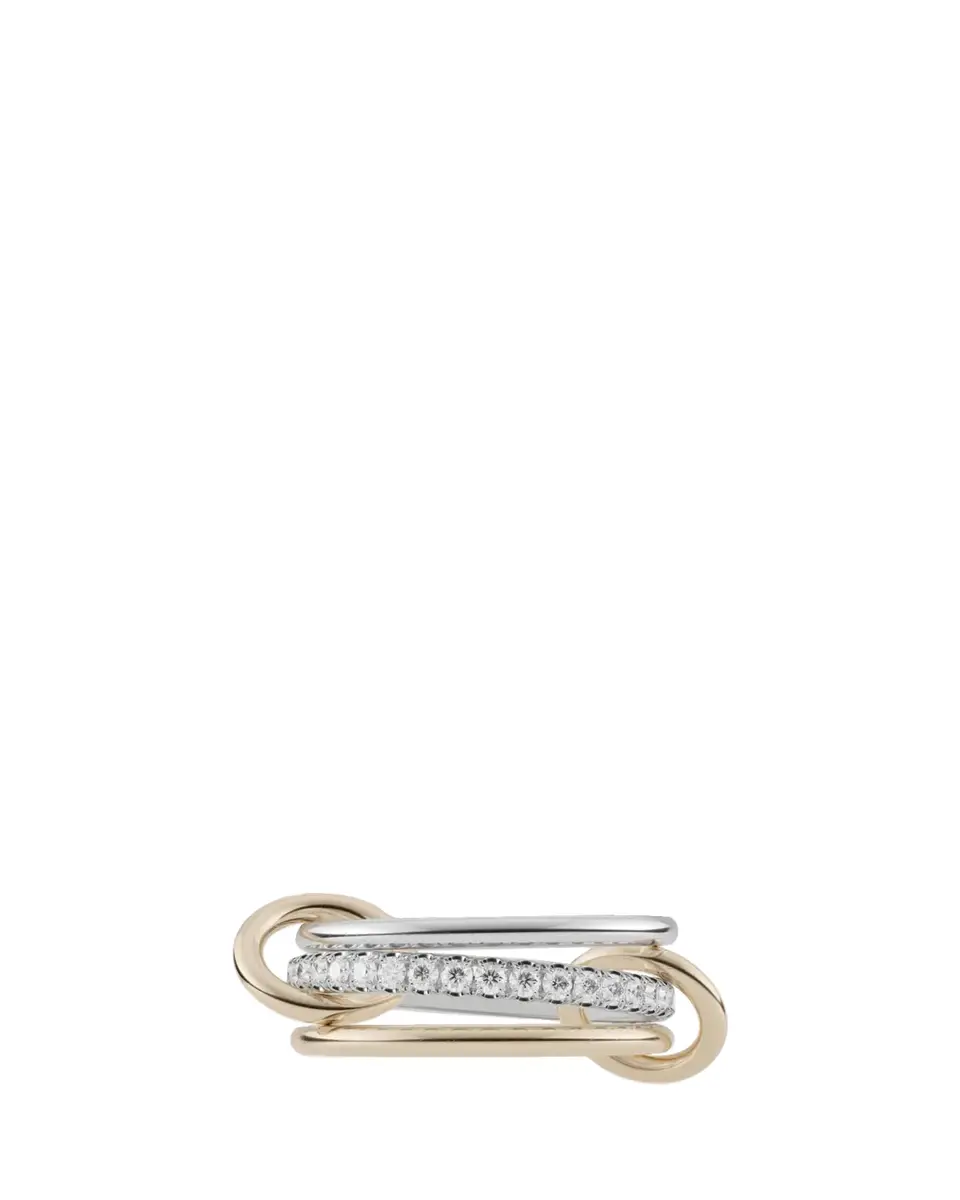 Spinelli Kilcollin Tigris Silver and 18K Gold Ring with Diamonds | Thumbnail 2 Spinelli Kilcollin Tigris Silver and 18K Gold Ring with Diamonds | Thumbnail 2