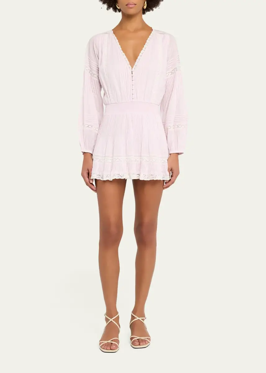 LoveShackFancy Winfrey Lace-Trim Cotton Mini Dress | Thumbnail 2 LoveShackFancy Winfrey Lace-Trim Cotton Mini Dress | Thumbnail 2