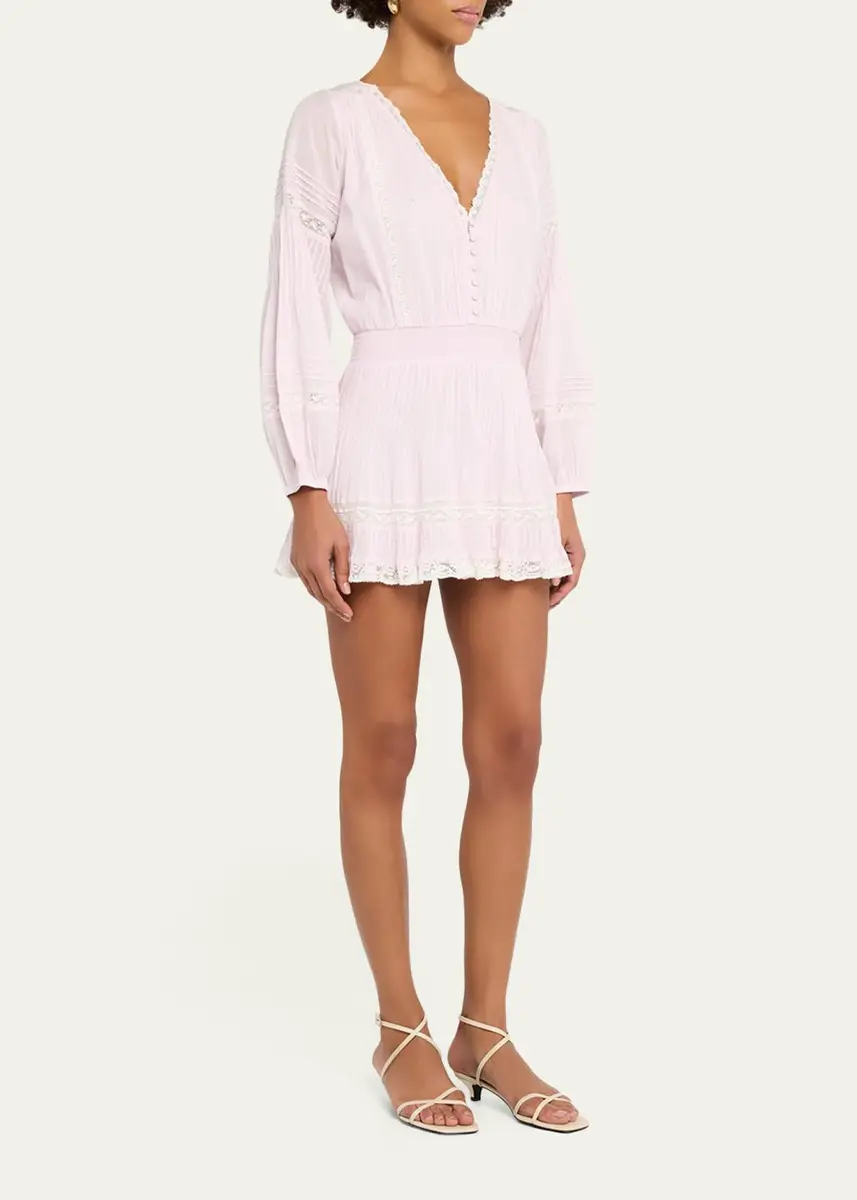 LoveShackFancy Winfrey Lace-Trim Cotton Mini Dress | Thumbnail 4 LoveShackFancy Winfrey Lace-Trim Cotton Mini Dress | Thumbnail 4