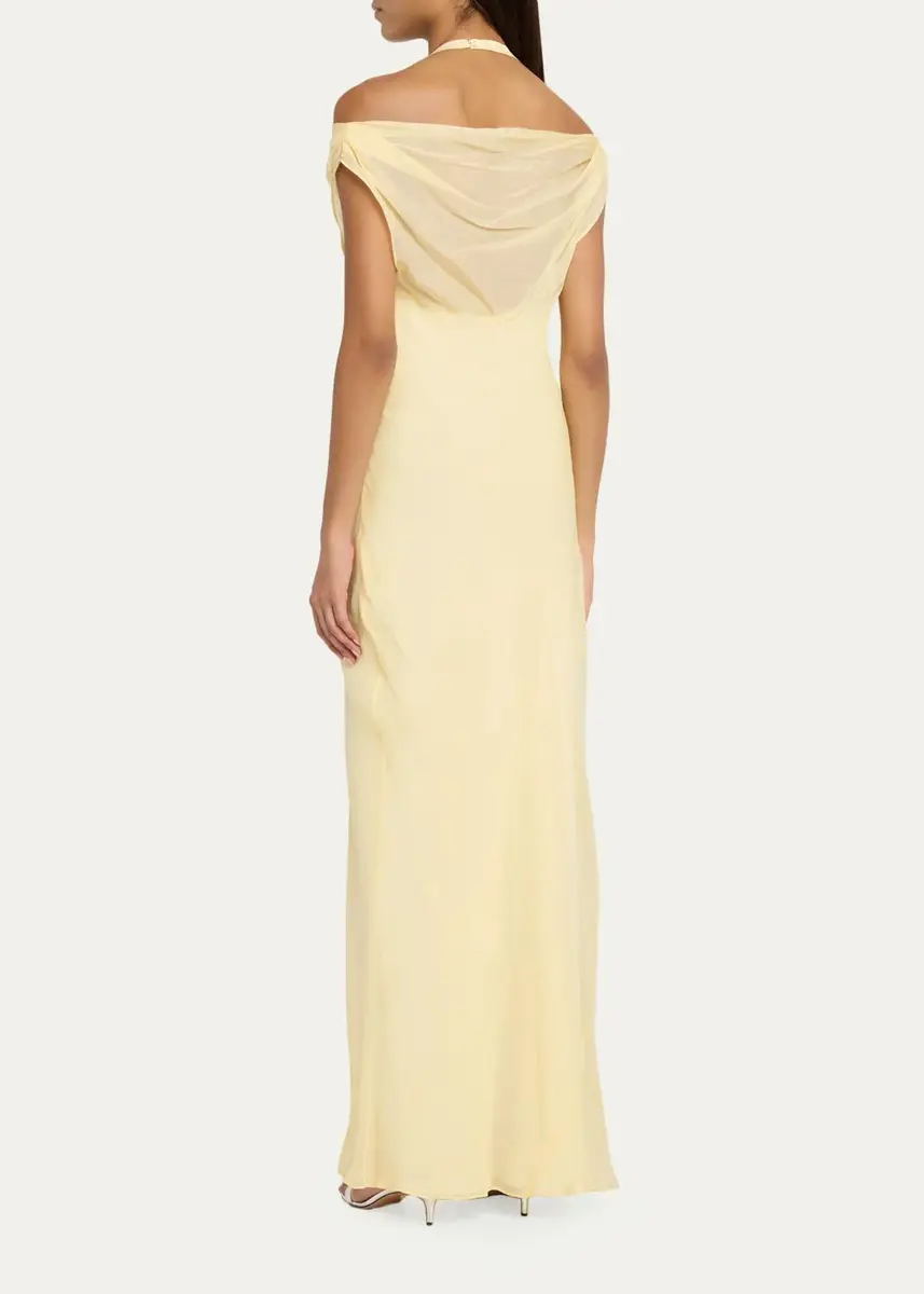 SIR. Strobe Silk Off-Shoulder Gown | Thumbnail 3 SIR. Strobe Silk Off-Shoulder Gown | Thumbnail 3