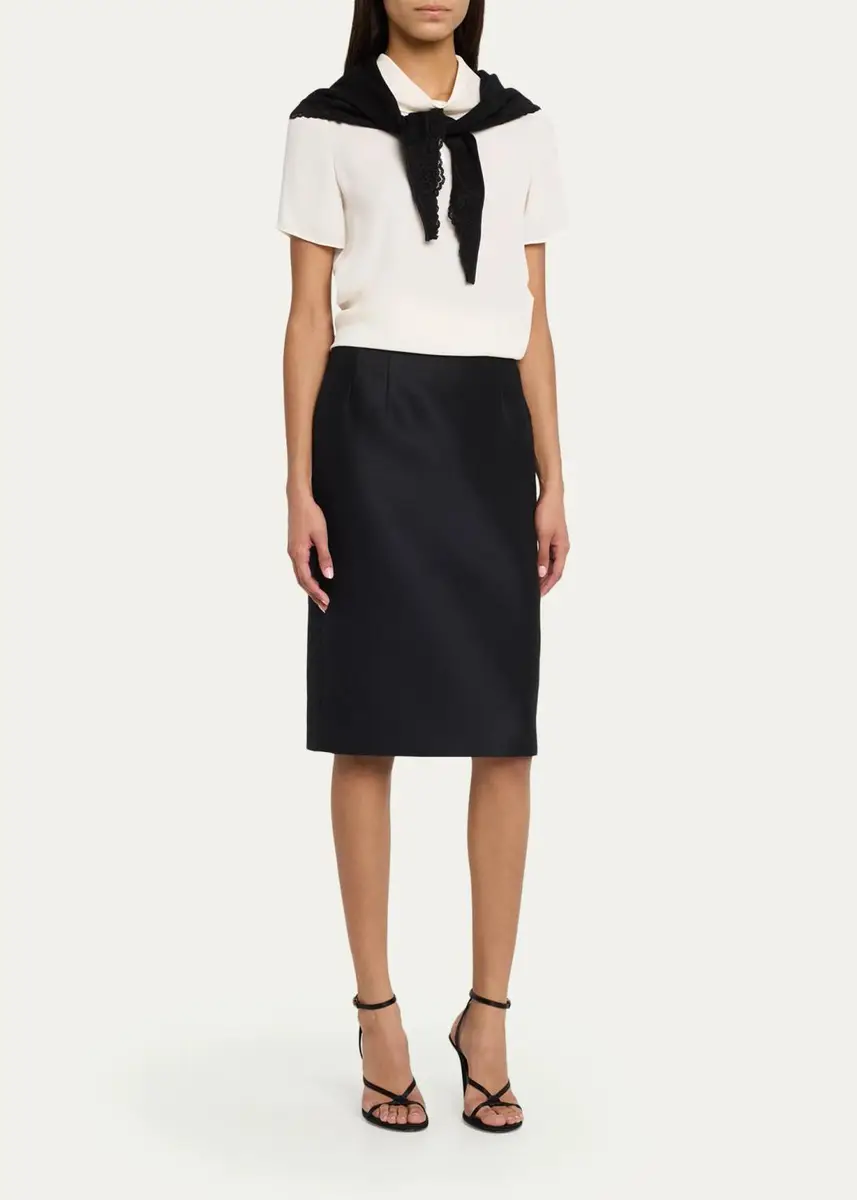 REDVALENTINO VLogo Lace-Trimmed Cashmere Scarf | Thumbnail 2 REDVALENTINO VLogo Lace-Trimmed Cashmere Scarf | Thumbnail 2