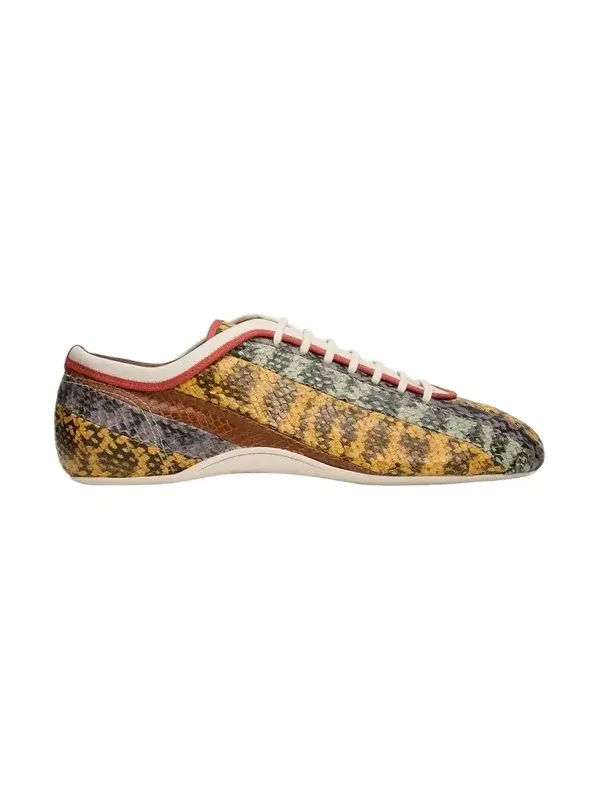 Dries Van Noten Multi Snake-Embossed Leather Low-Top Sneakers