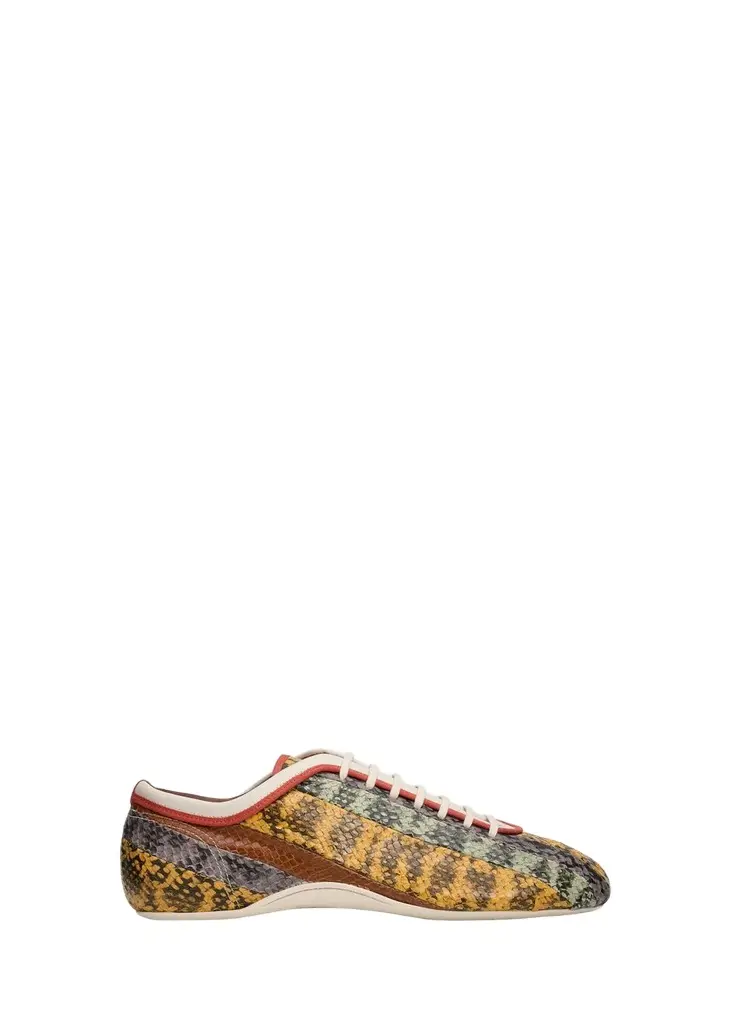 Multi Snake-Embossed Leather Low-Top Sneakers Multi Snake-Embossed Leather Low-Top Sneakers