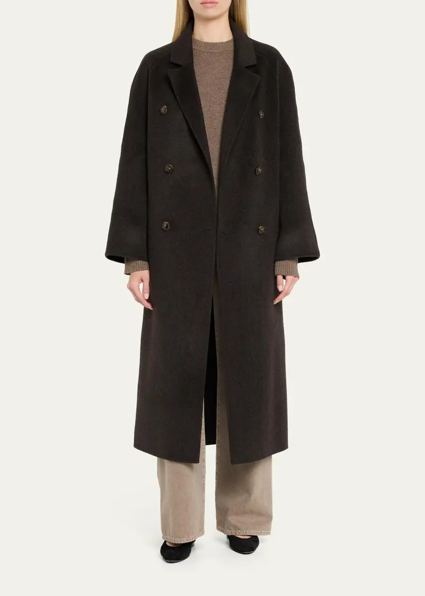Loulou de Saison Irvin Wool-Cashmere Double-Breasted Long Coat | Thumbnail 2 Loulou de Saison Irvin Wool-Cashmere Double-Breasted Long Coat | Thumbnail 2