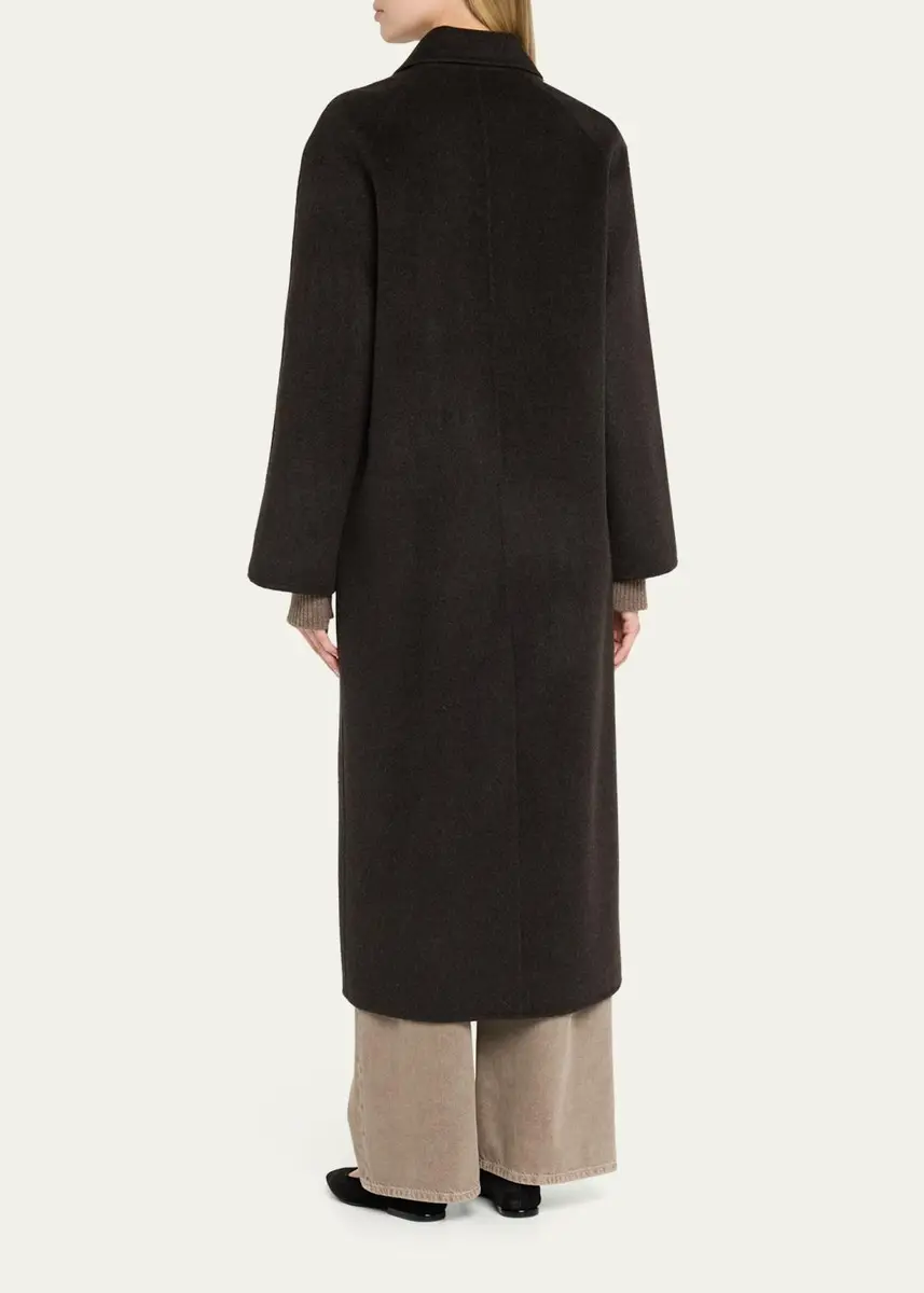 Loulou de Saison Irvin Wool-Cashmere Double-Breasted Long Coat | Thumbnail 3 Loulou de Saison Irvin Wool-Cashmere Double-Breasted Long Coat | Thumbnail 3