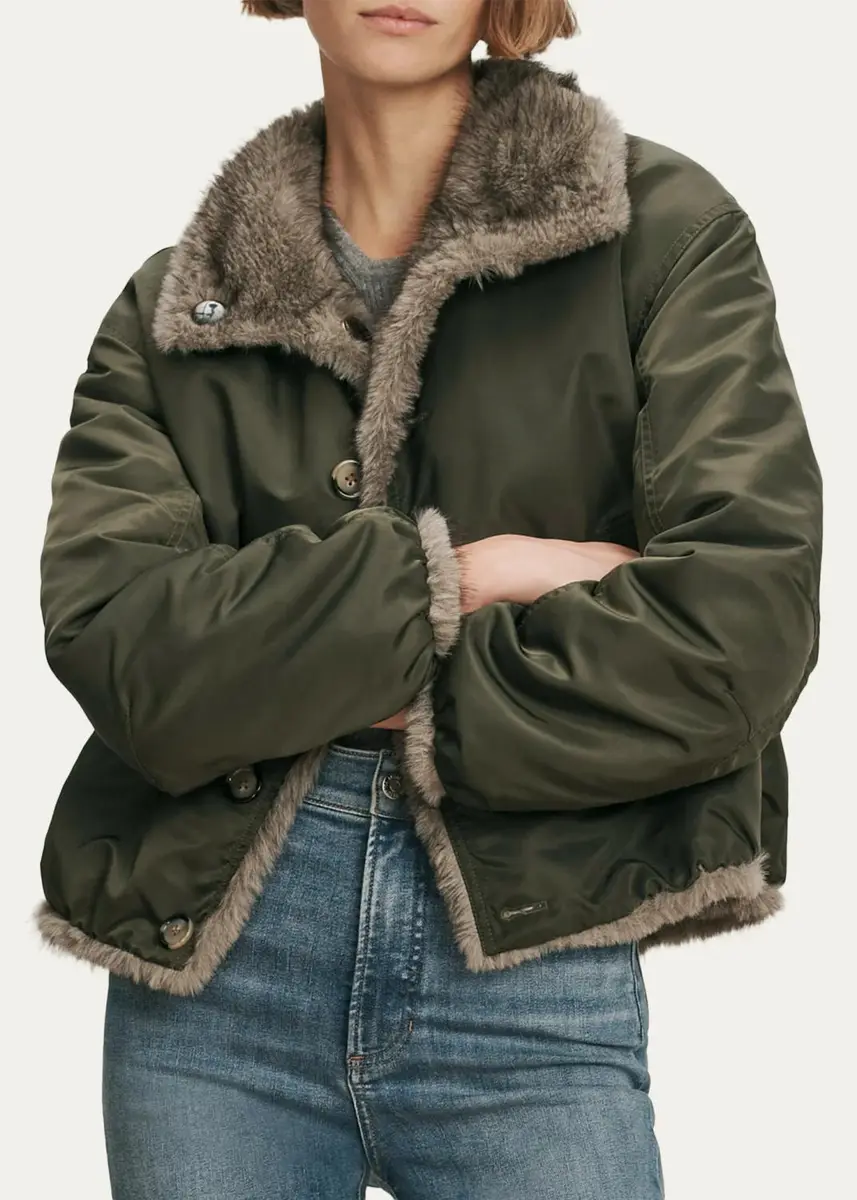 Veronica Beard Varell Reversible Faux Fur Bomber Jacket | Thumbnail 4 Veronica Beard Varell Reversible Faux Fur Bomber Jacket | Thumbnail 4