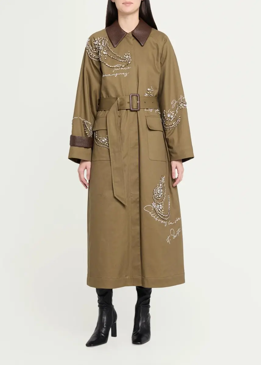 Cinq à Sept Almina Embellished Embroidered Trench Coat | Thumbnail 2 Cinq à Sept Almina Embellished Embroidered Trench Coat | Thumbnail 2