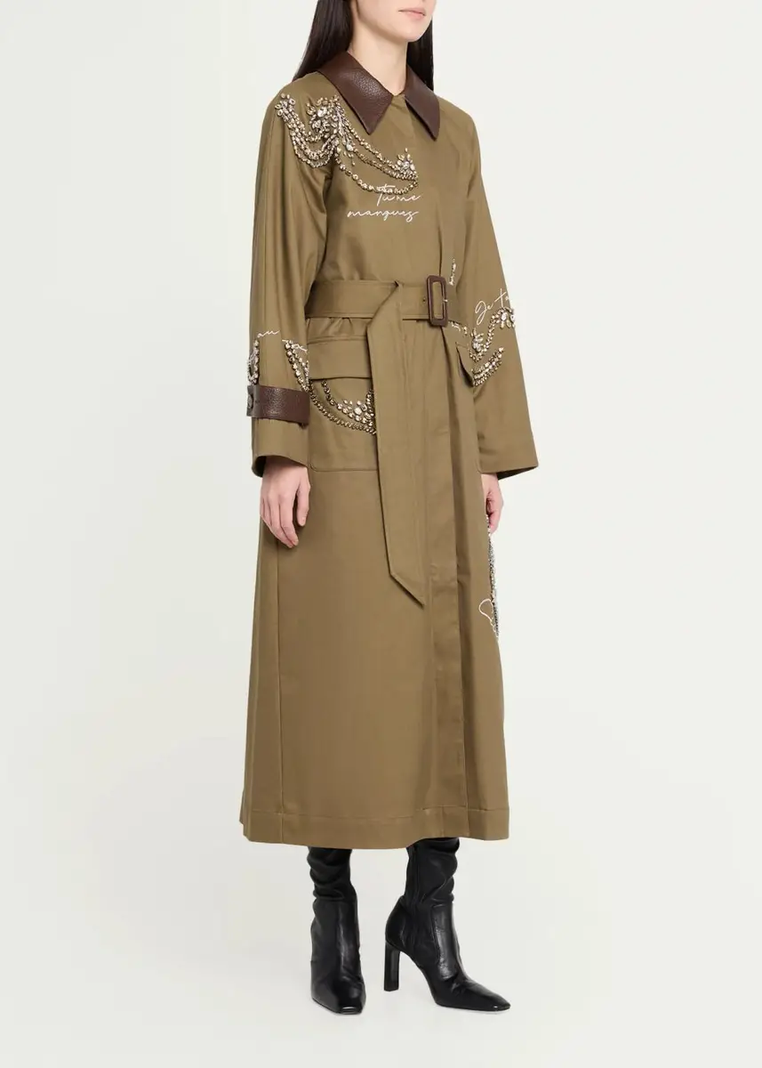 Cinq à Sept Almina Embellished Embroidered Trench Coat | Thumbnail 4 Cinq à Sept Almina Embellished Embroidered Trench Coat | Thumbnail 4