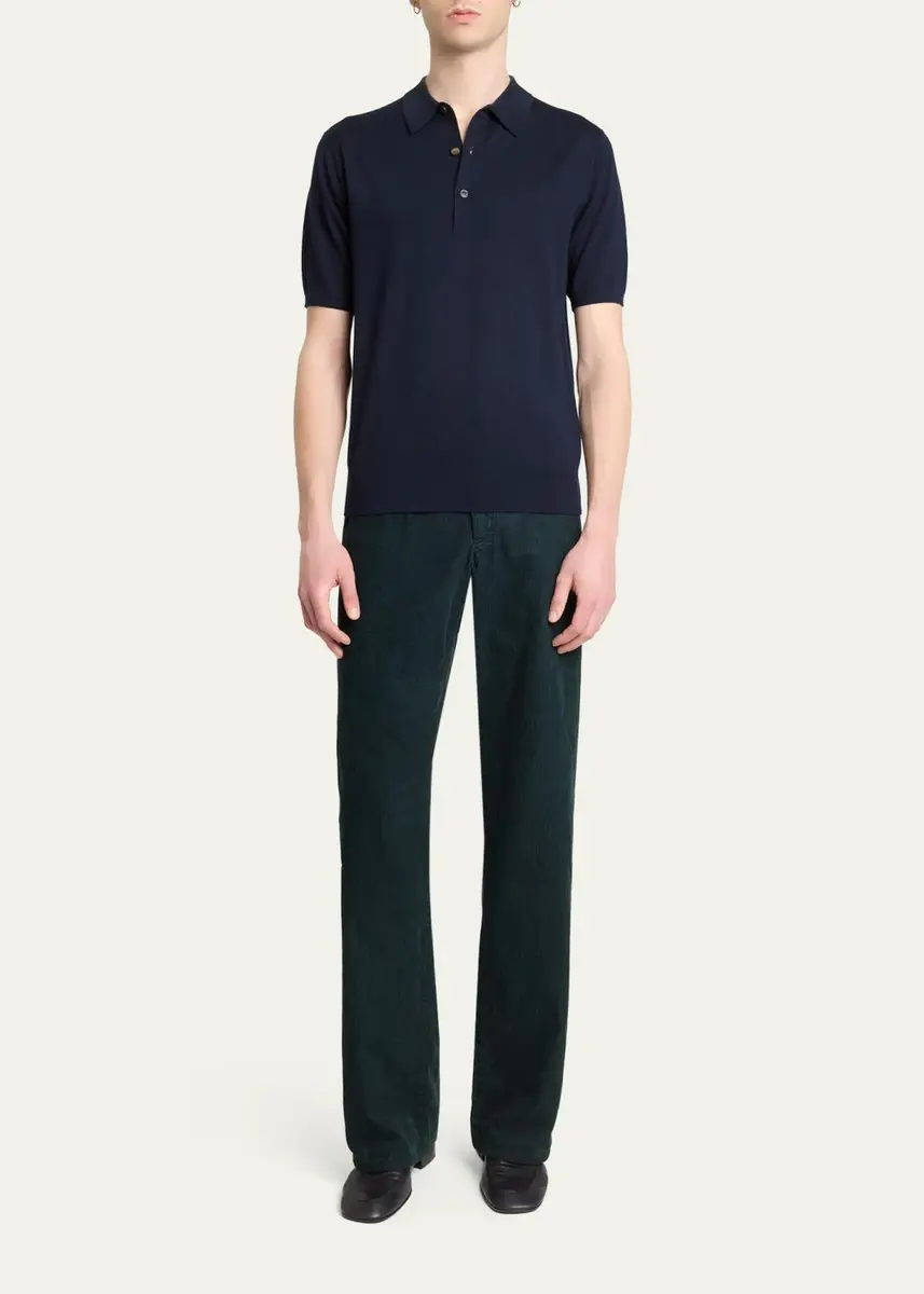 Dries Van Noten Men's Wool Knit Polo Shirt | Thumbnail 2