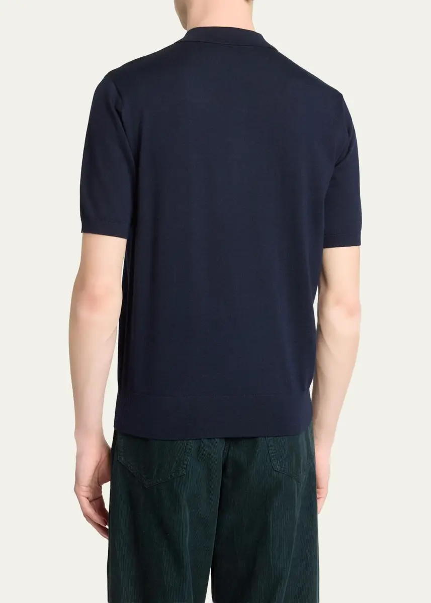 Dries Van Noten Men's Wool Knit Polo Shirt | Thumbnail 3