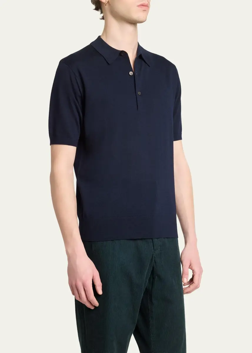 Dries Van Noten Men's Wool Knit Polo Shirt | Thumbnail 4