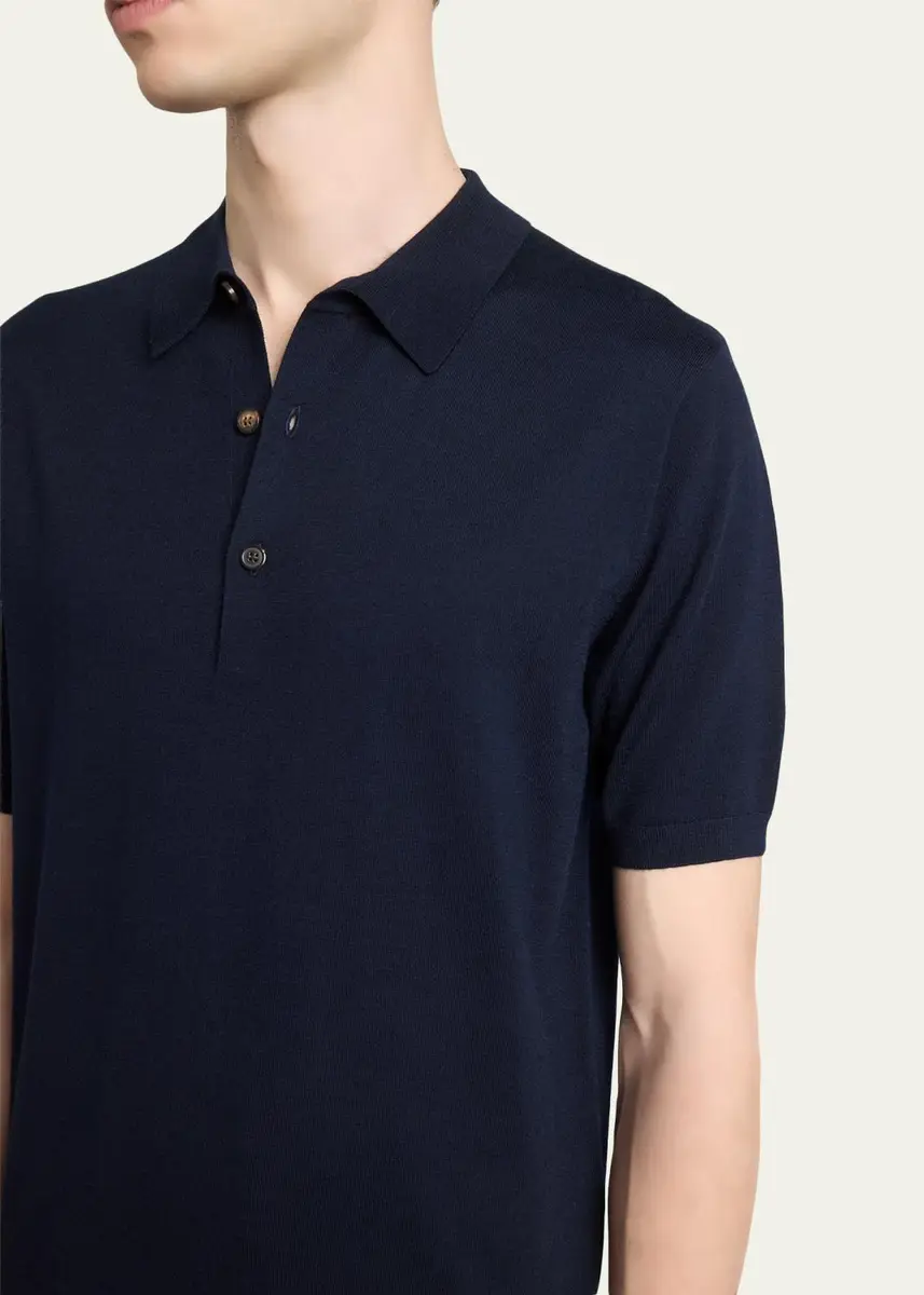 Dries Van Noten Men's Wool Knit Polo Shirt | Thumbnail 5