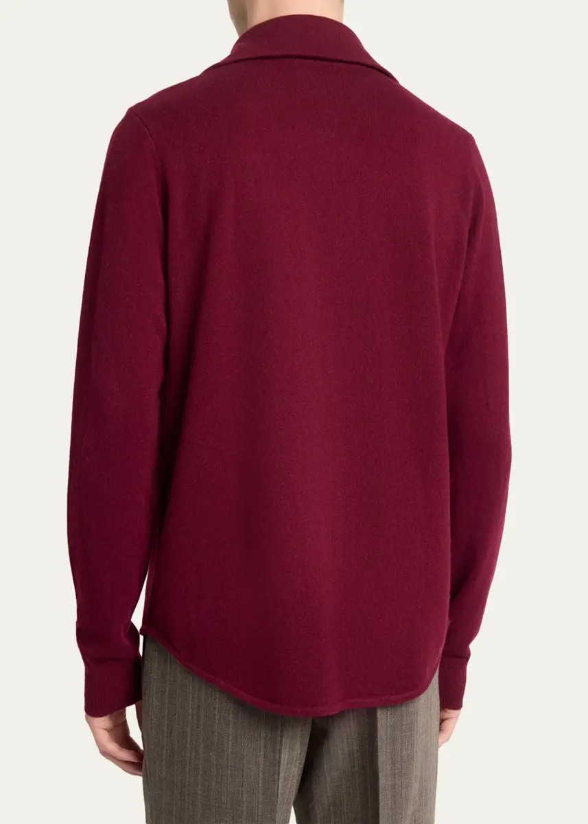 Dries Van Noten Men's Cashmere Knit Button-Down Shirt | Thumbnail 3 Dries Van Noten Men's Cashmere Knit Button-Down Shirt | Thumbnail 3